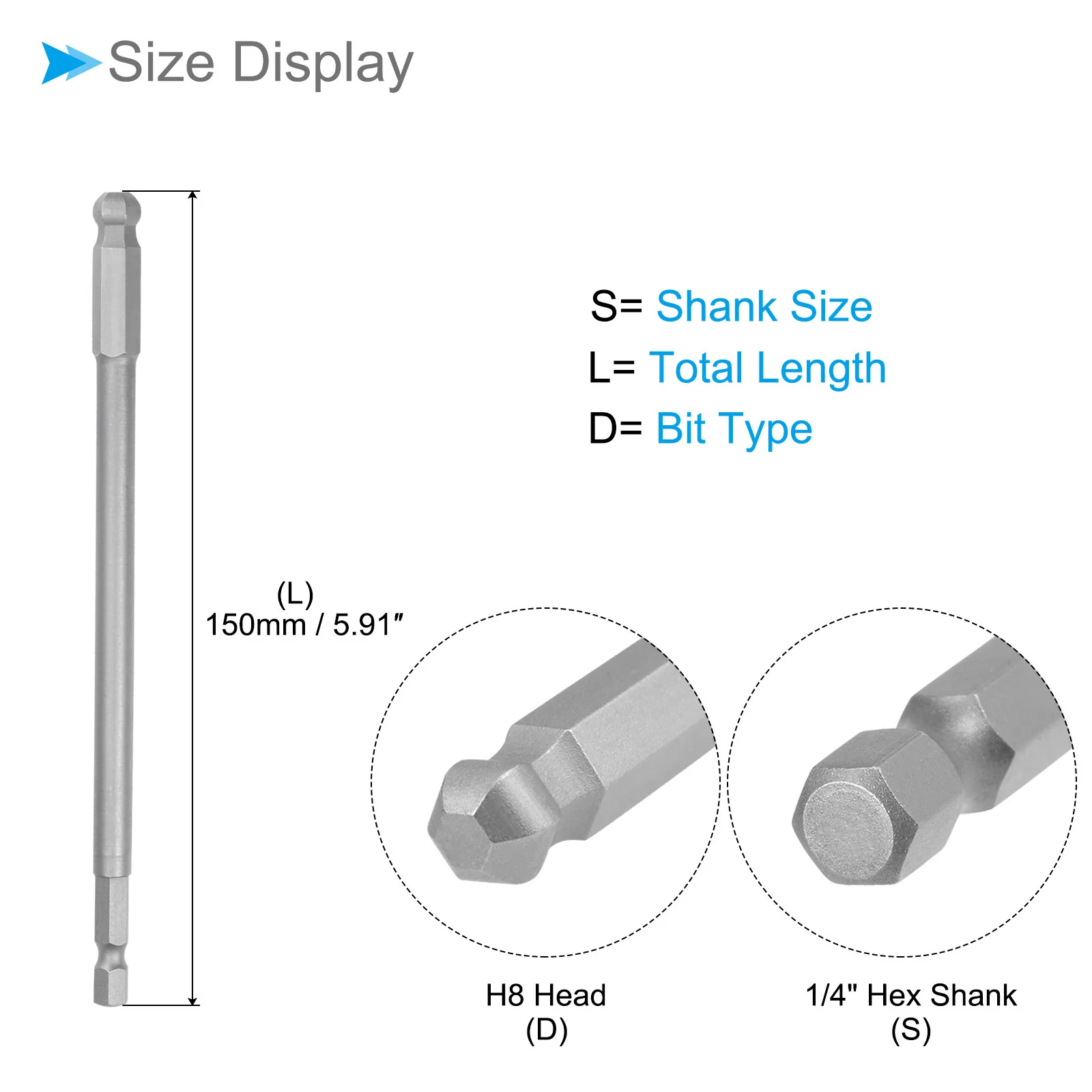 Ball End Hex Head Wrench Drill Bit S2 Steel Screwdriver Bits - (Applications: for Furniture Assembly) - Image 22