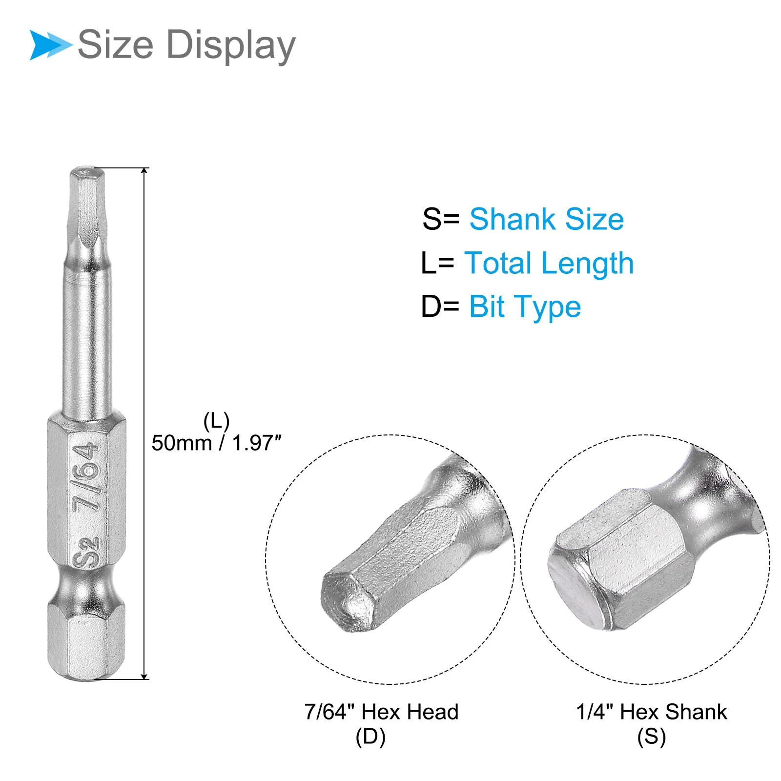 Hex Head Wrench Bit, Hex Head S2 Alloy Steel Screwdriver Bit - Image 7