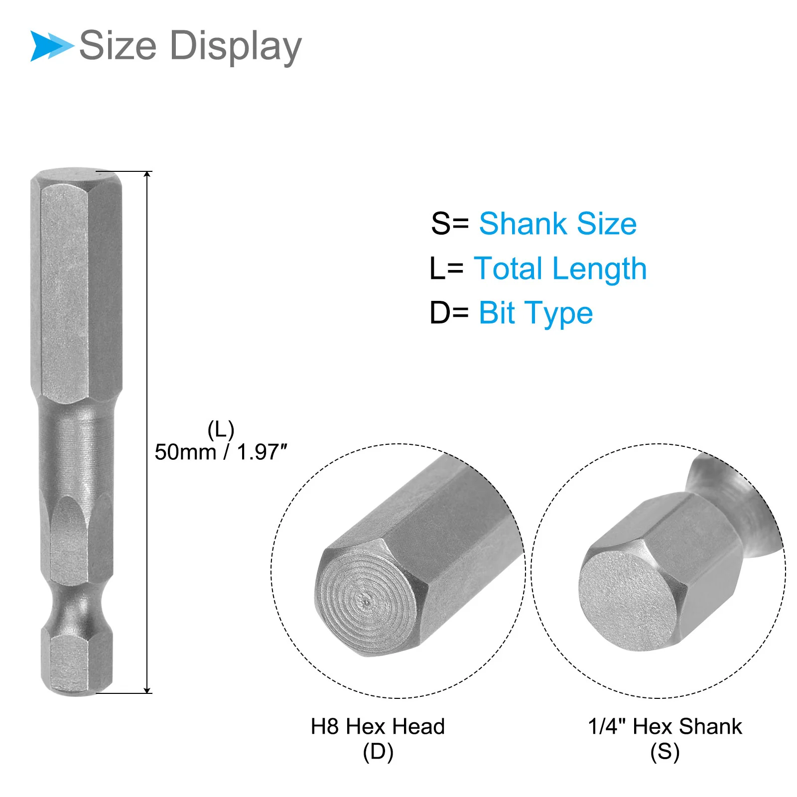 Hex Head Wrench Bit, Hex Head S2 Alloy Steel Screwdriver Bit - (Applications: for Electric Drill) - Image 42