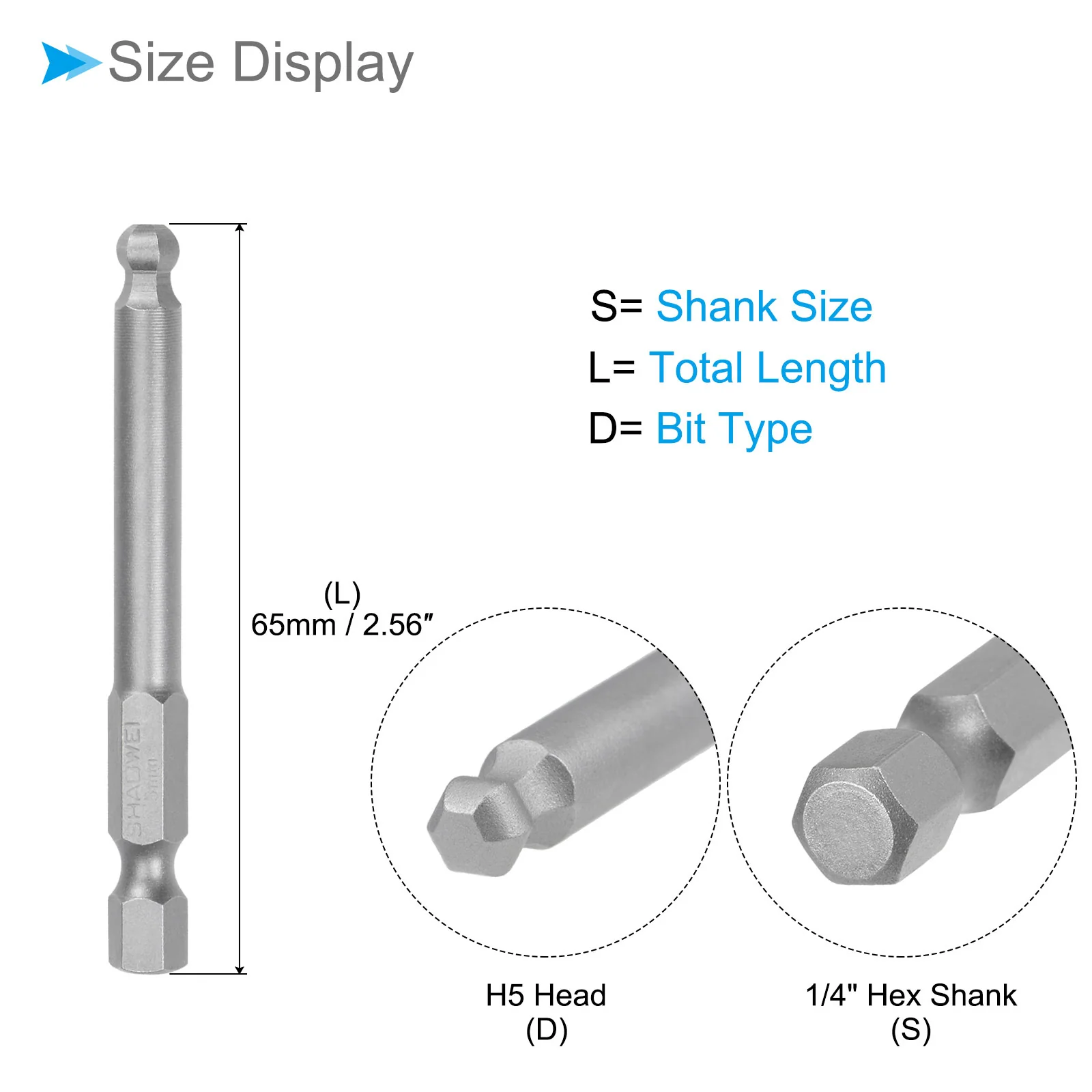 Ball End Hex Head Wrench Drill Bit S2 Steel Screwdriver Bits - Image 2
