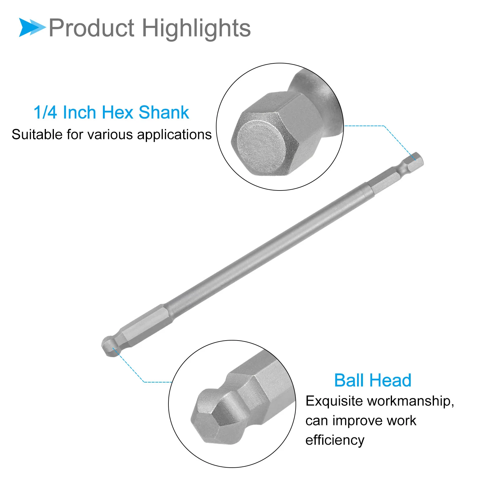 Ball End Hex Head Wrench Drill Bit S2 Steel Screwdriver Bits - Image 34