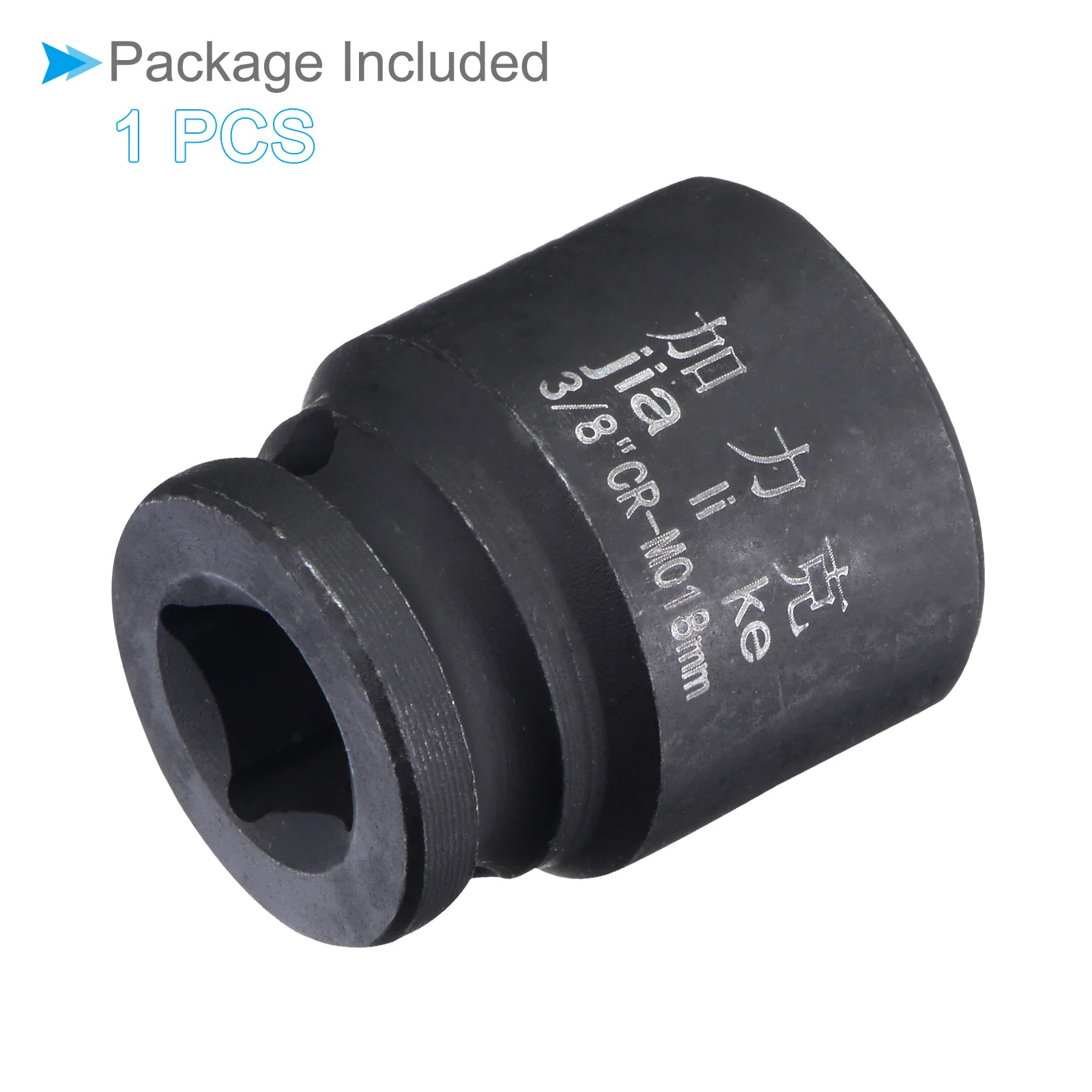 6-Point Shallow Impact Socket 3/8-Inch Drive 18mm Socket Cr-Mo Spindle Axle Nut - Image 6