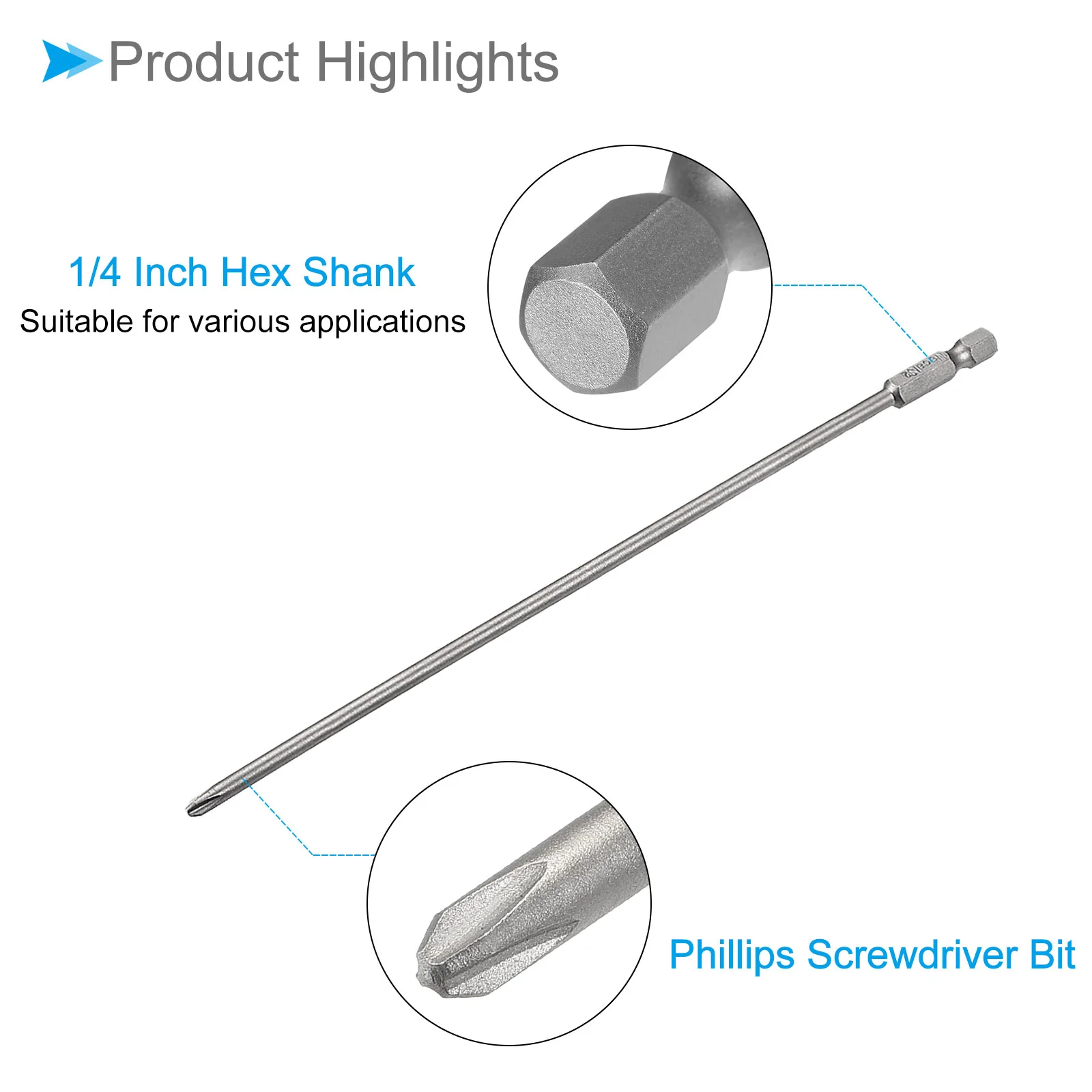 Phillips Cross Screwdriver Bit Magnetic Phillips Drill Bit - (Applications: for Power Impact Driver) - Image 14