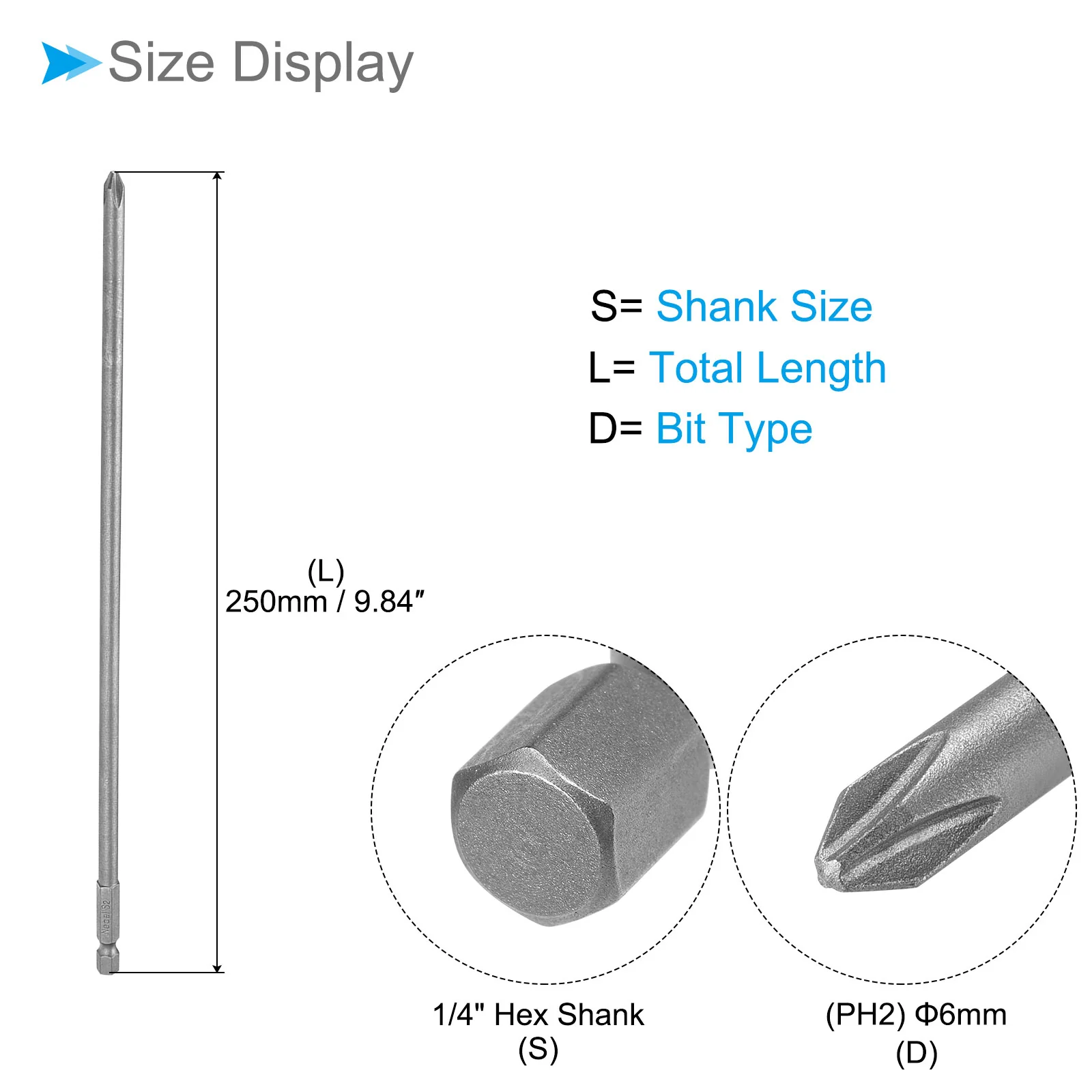 Phillips Cross Screwdriver Bit Magnetic Phillips Drill Bit - (Applications: for Power Impact Driver) - Image 2