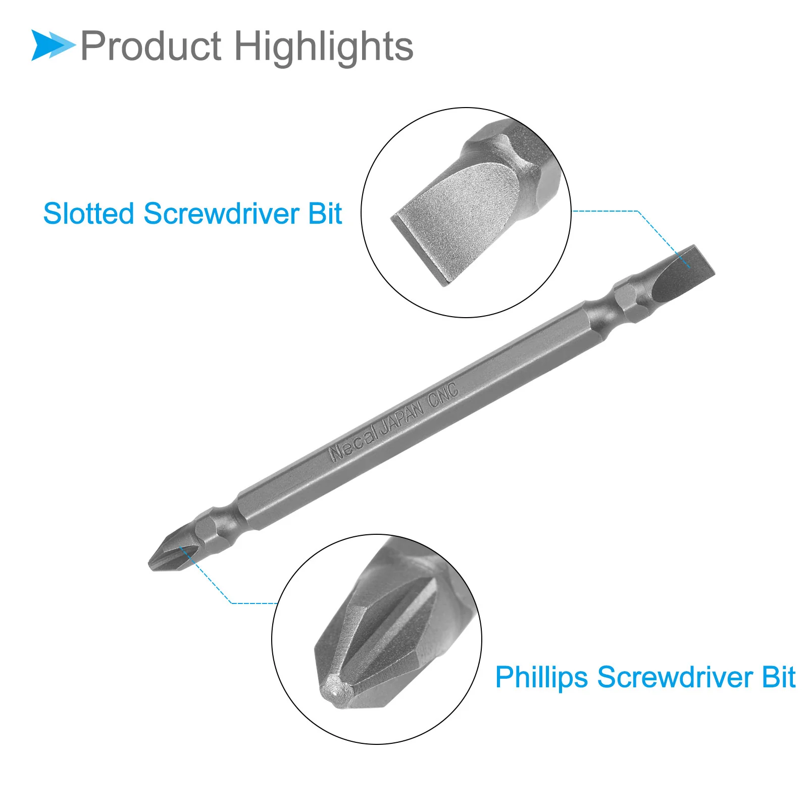 Phillips-Slotted Double Ended Screwdriver Bit, S2 Magnetic - (Applications: for Power Tool) - Image 19