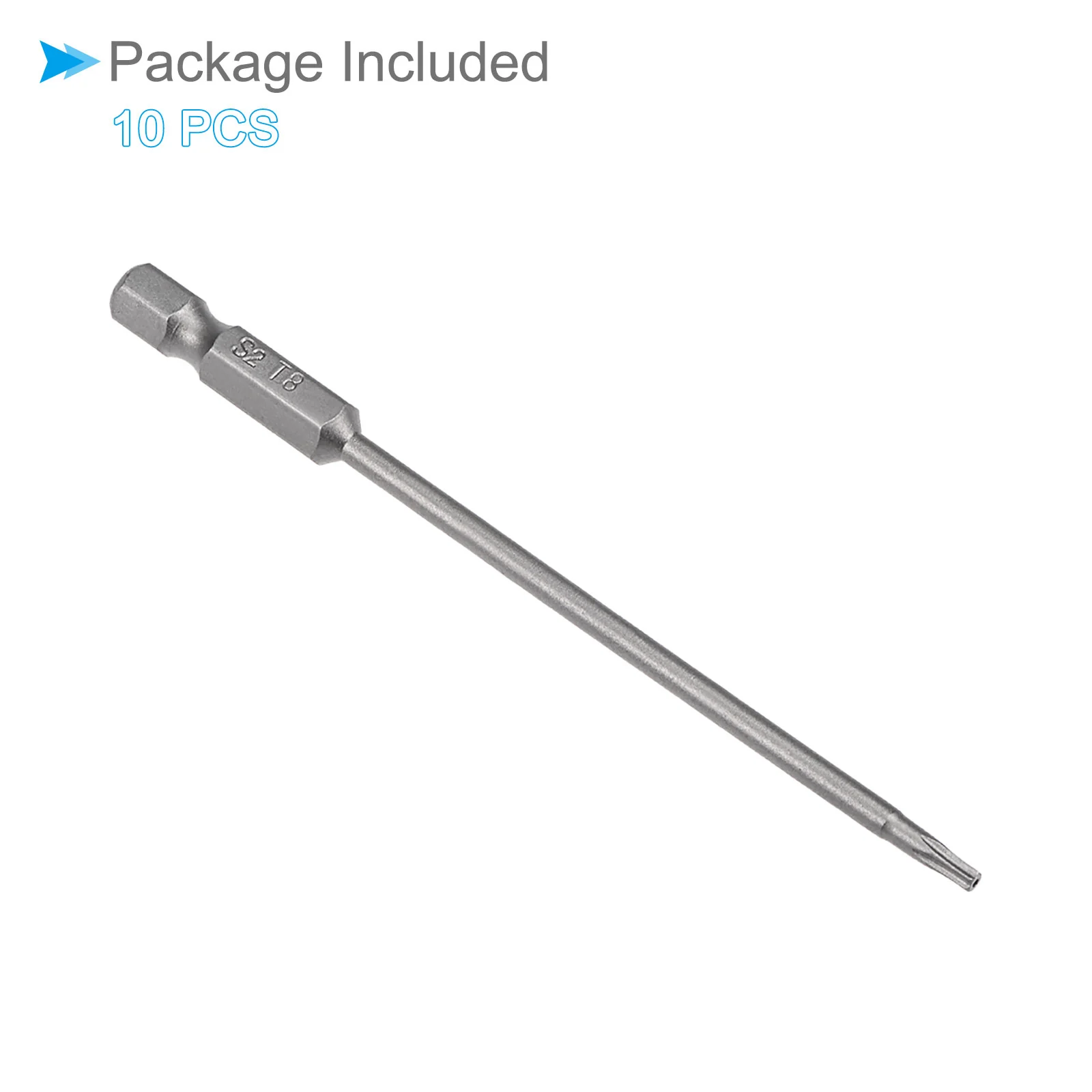 T8 Torx Head Screwdriver Bit 4" L 1/4 " Hex Shank Magnetic Star Drill 10Pcs - Image 5