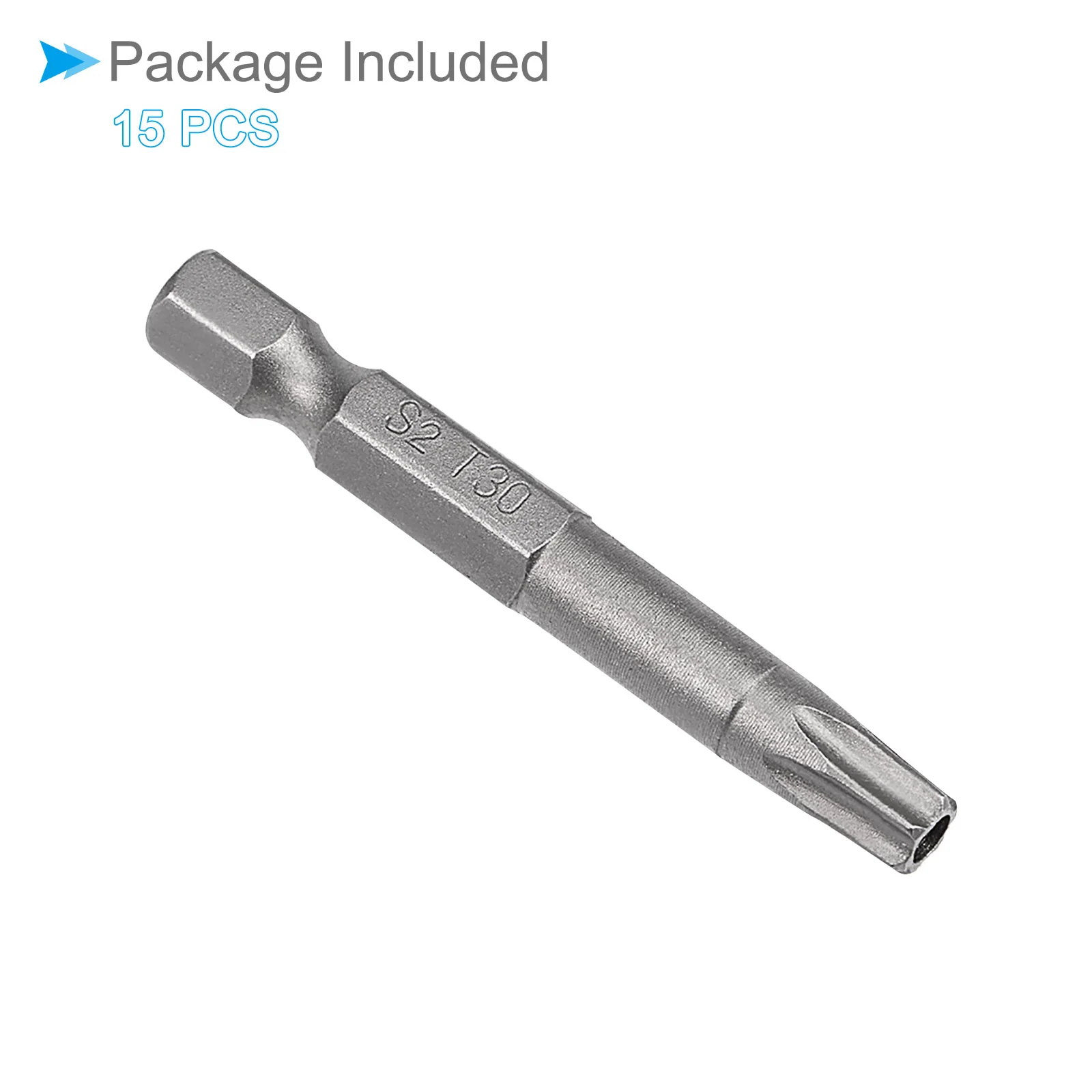T30 Torx Head Screwdriver Bit 2" L 1/4 " Hex Shank Magnetic Star Drill 15Pcs - Image 5