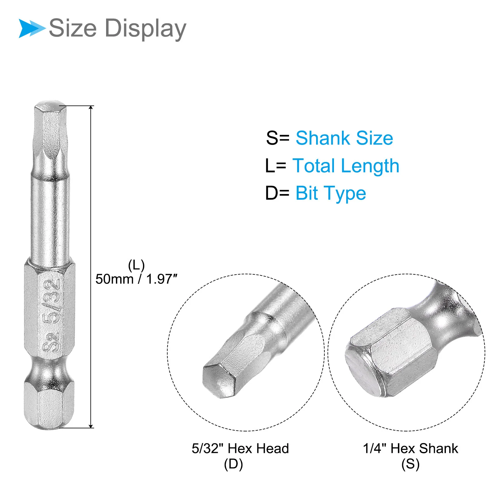 Hex Head Wrench Bit, S2 Alloy Steel Screwdriver Bit - (Applications: for Electric Drill) - Image 42