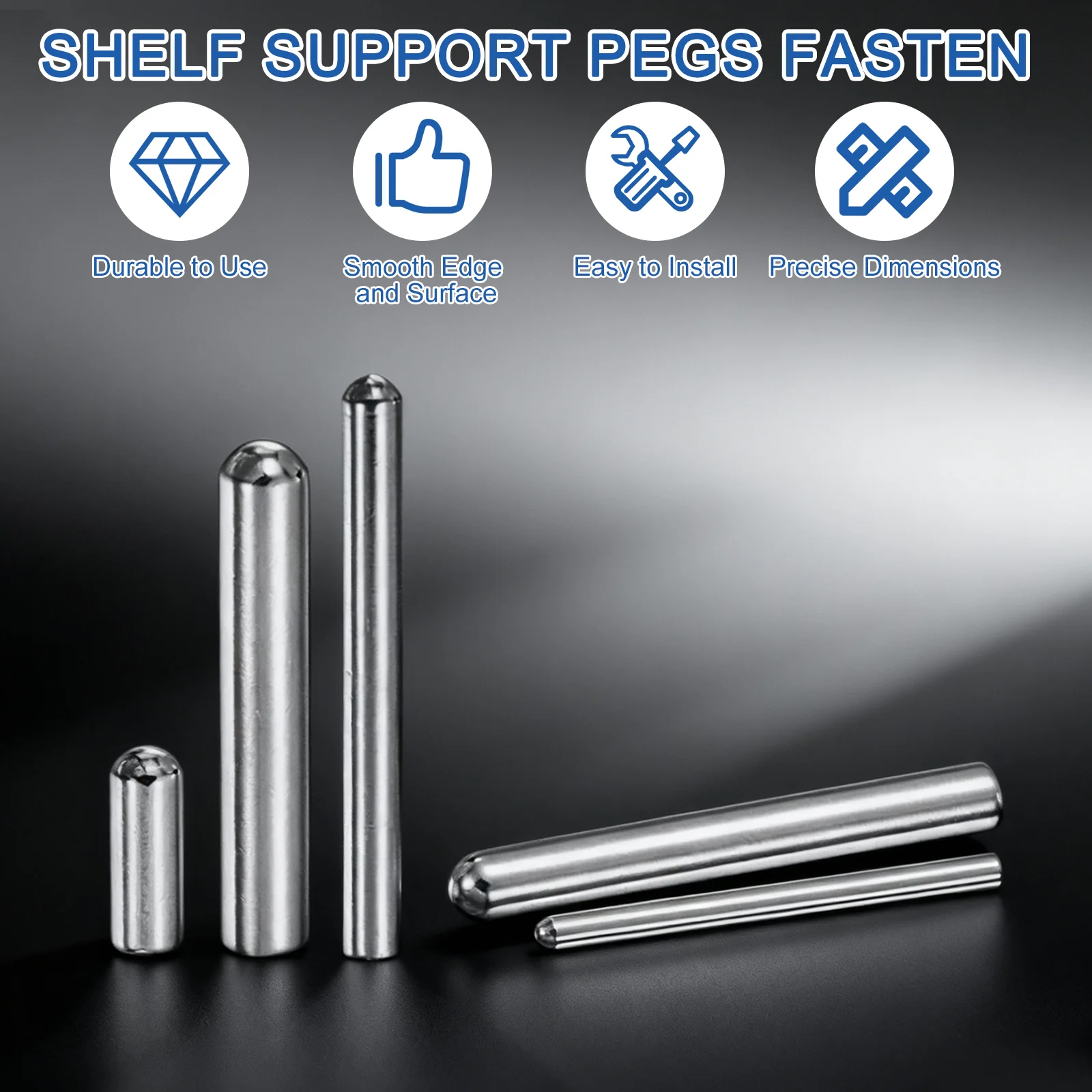 Uxcell 128Pcs 1.5 x 20mm Dowel Pin, Round Head Flat Chamfered End Dowel Pins - Image 5