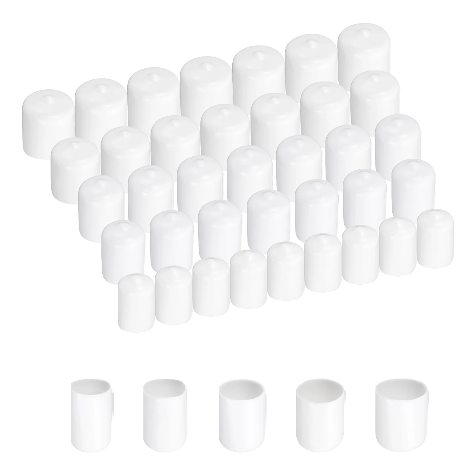 Uxcell 100pcs Rubber End Caps Protective Caps 12mm 14mm 16mm 18mm 20mm White