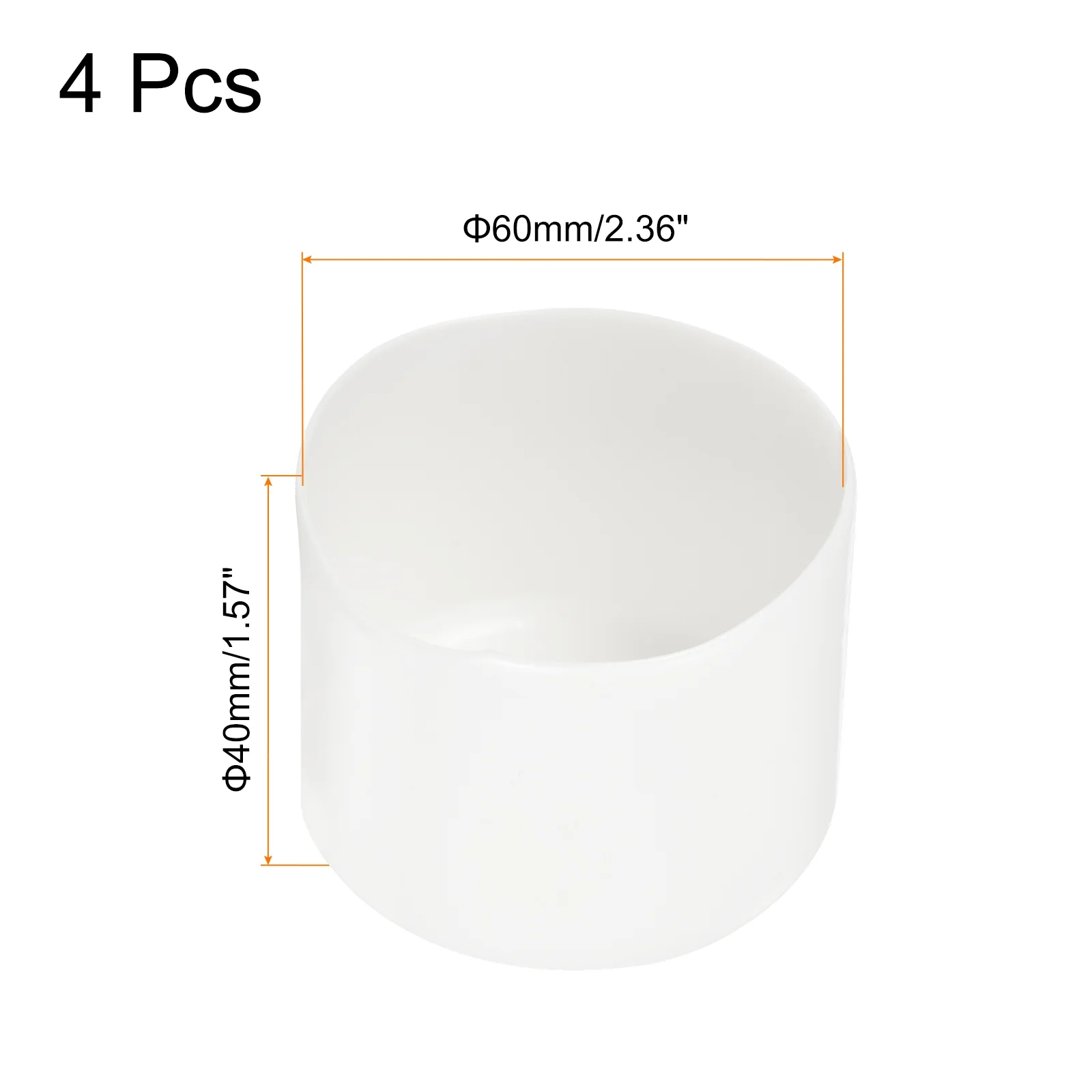 Uxcell 4pcs Rubber End Caps 63mm x 40mm Bolt Cap Screw Thread Protectors White - Image 2