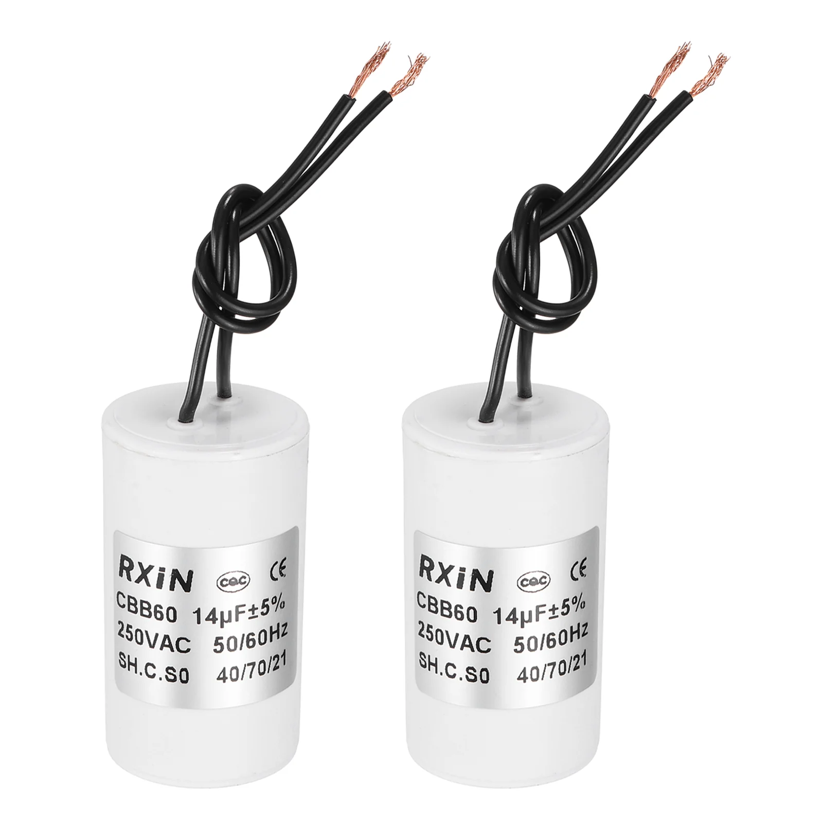 2Pcs 14UF 250V 5% Tolerance CBB60 Running Capacitor