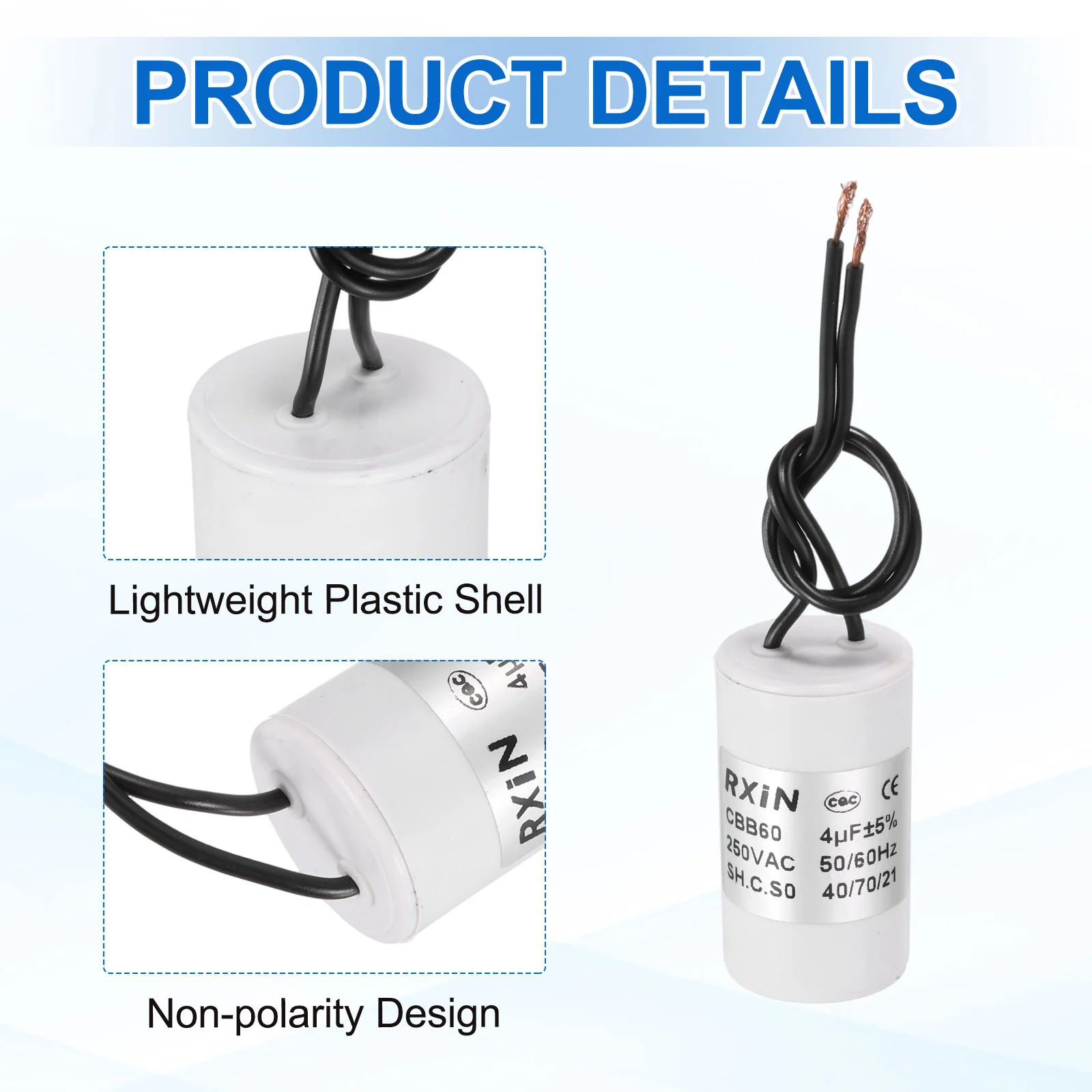 4UF 250V 5% Tolerance CBB60 Running Capacitor - Image 4