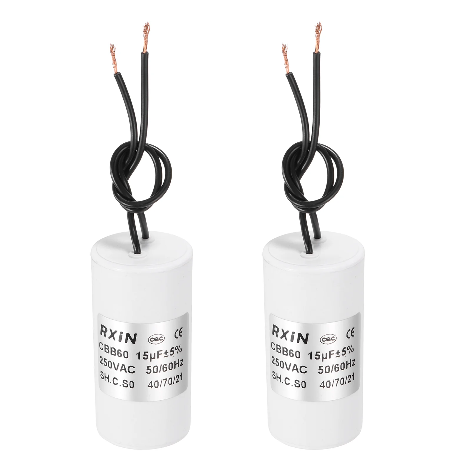 2Pcs 15UF 250V 5% Tolerance CBB60 Running Capacitor