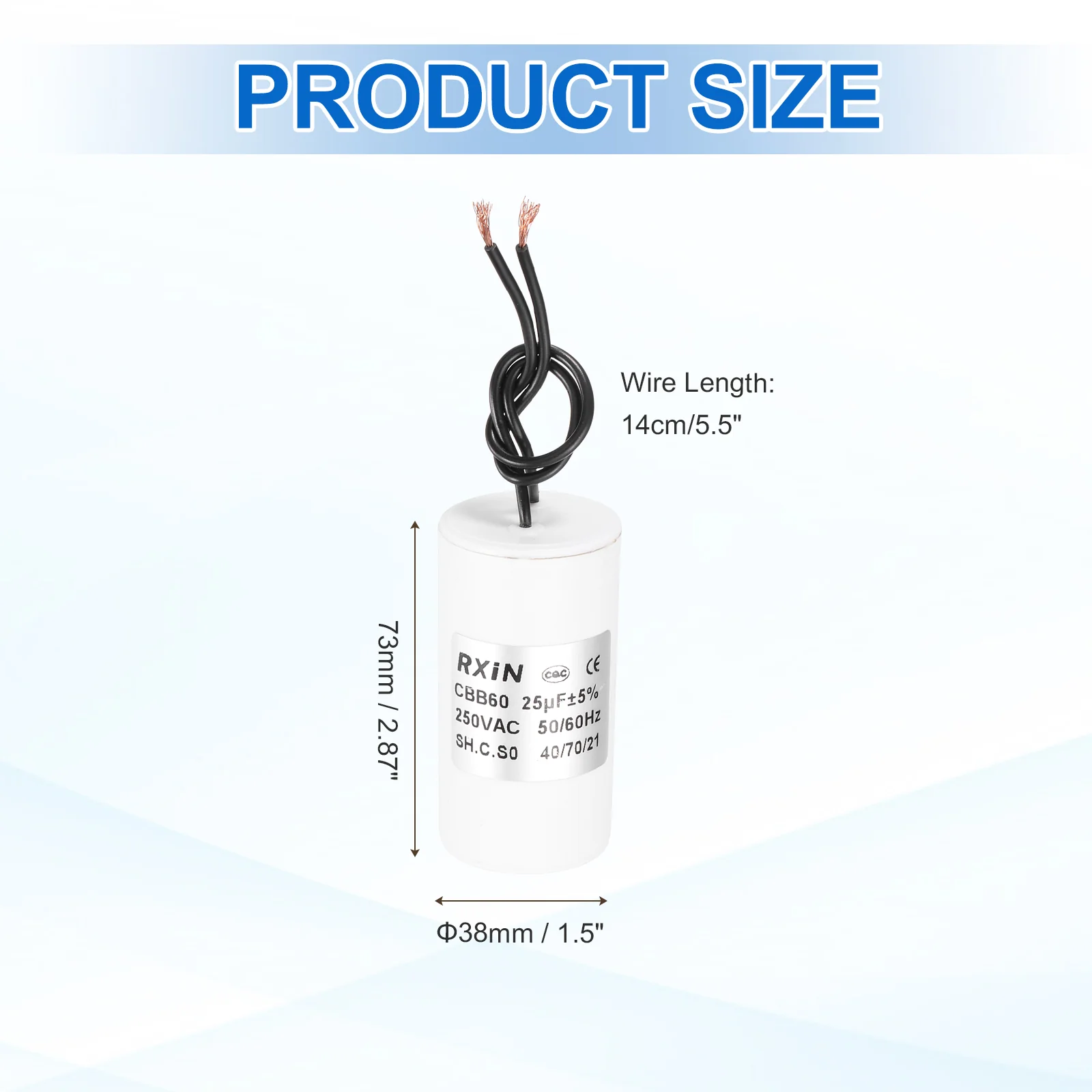 25UF 250V 5% Tolerance CBB60 Running Capacitor - Image 2