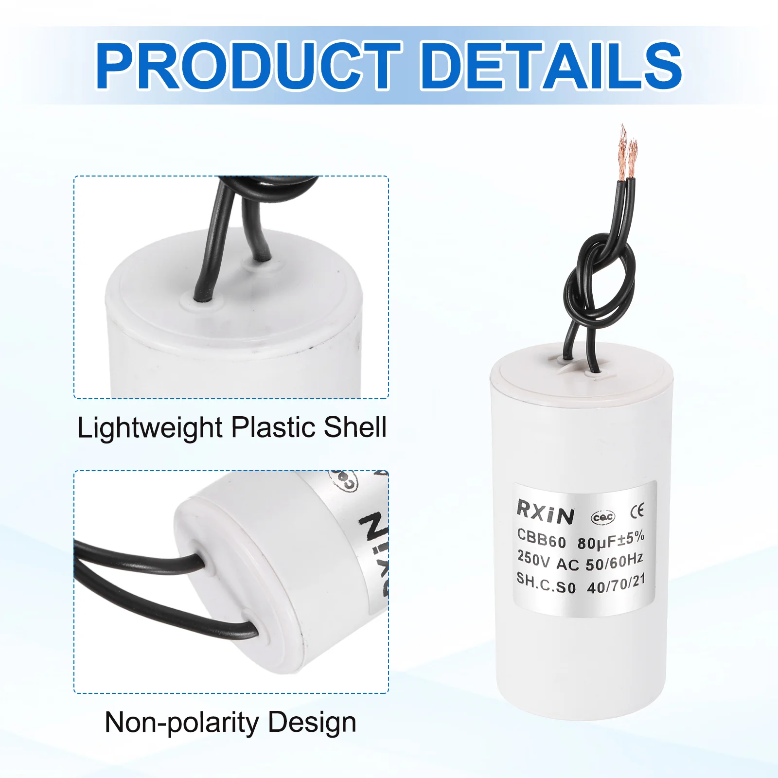 80UF 250V 5% Tolerance CBB60 Running Capacitor - Image 4
