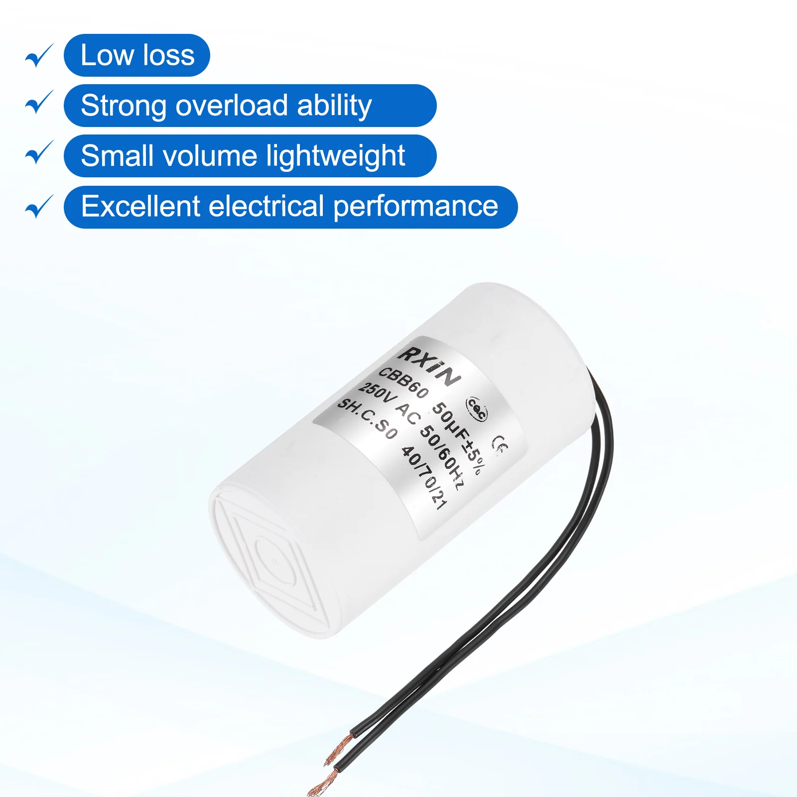 2Pcs 50UF 250V 5% Tolerance CBB60 Running Capacitor - Image 5