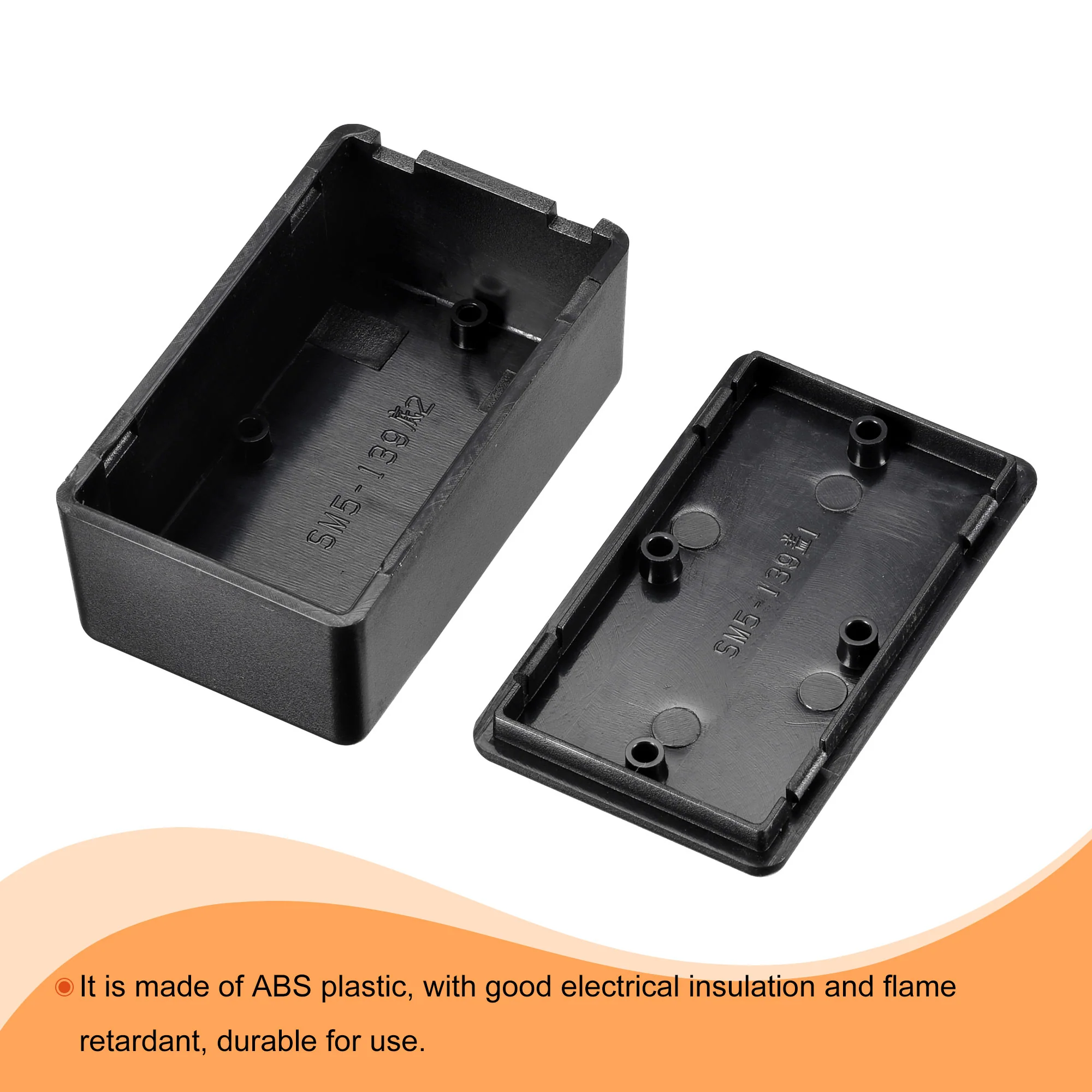 Mini Dustproof Junction Box 60x36x25mm ABS for Electrical Project Black 3 Pcs - Image 3
