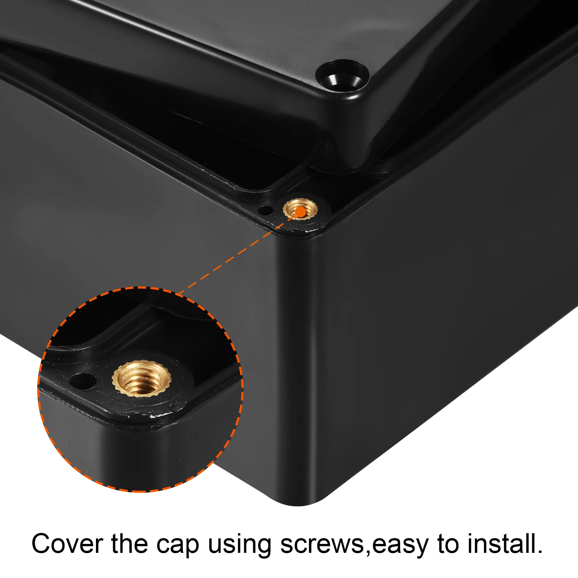 Waterproof Junction Box 200x120x75mm ABS for Electrical Project Black - Image 4