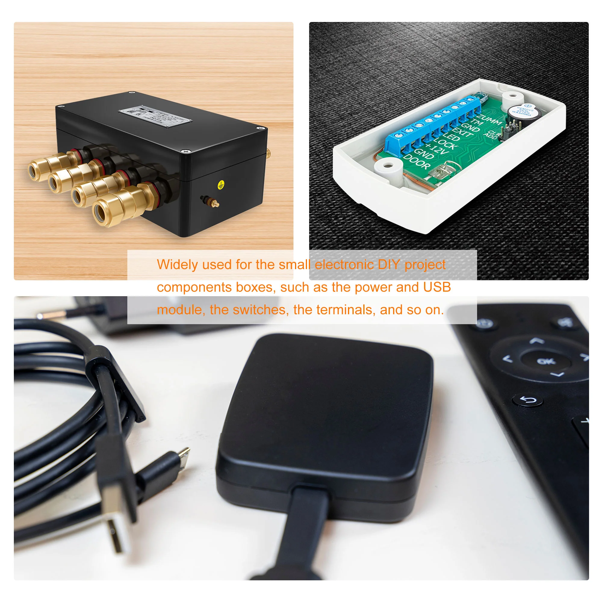 Dustproof Junction Box 82x52x35mm ABS for Electrical Project (Black, Pack of 2) - Image 6