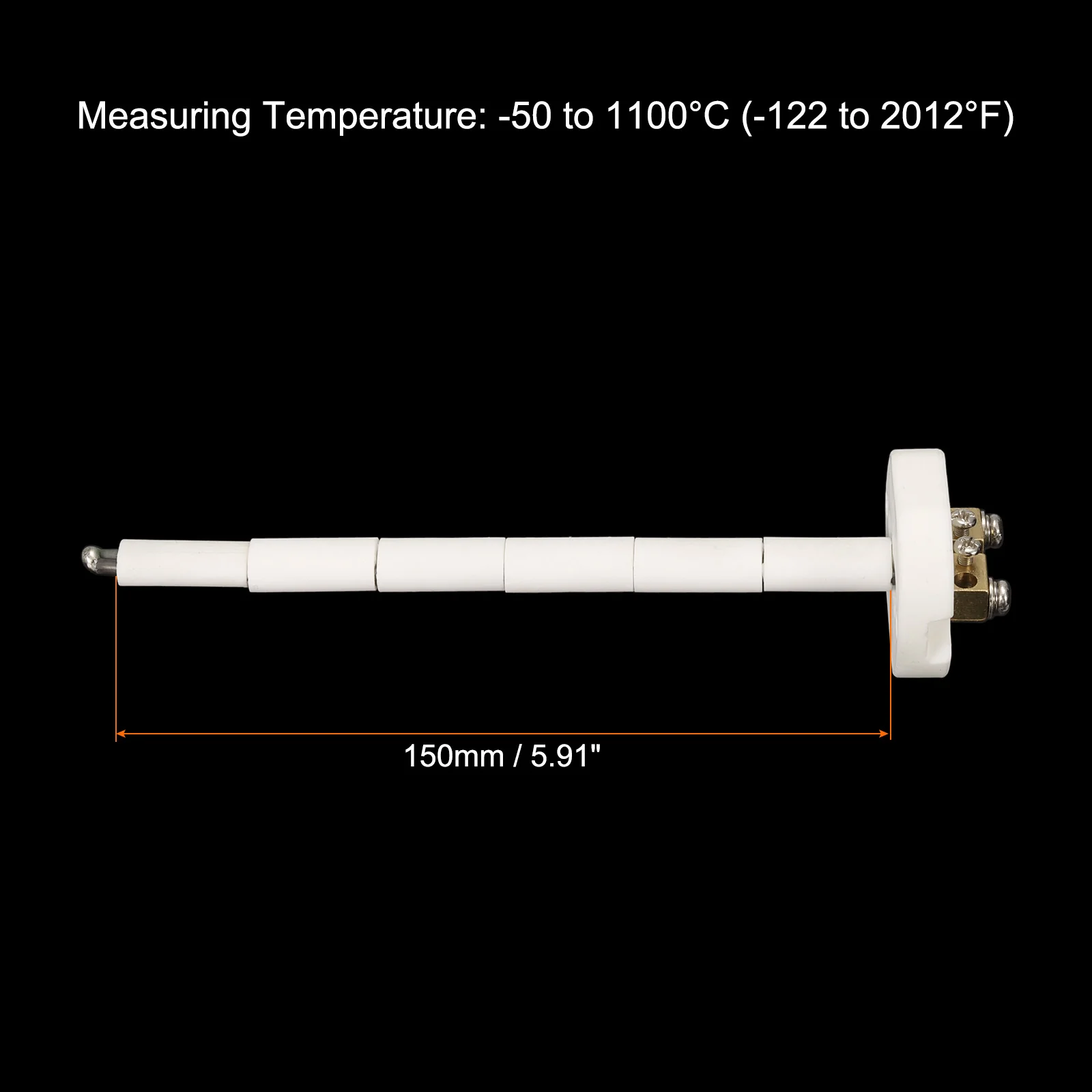 K Type Ceramic Kiln Furnace Probe Thermocouple Sensor High Temperature 3x150mm - Image 2