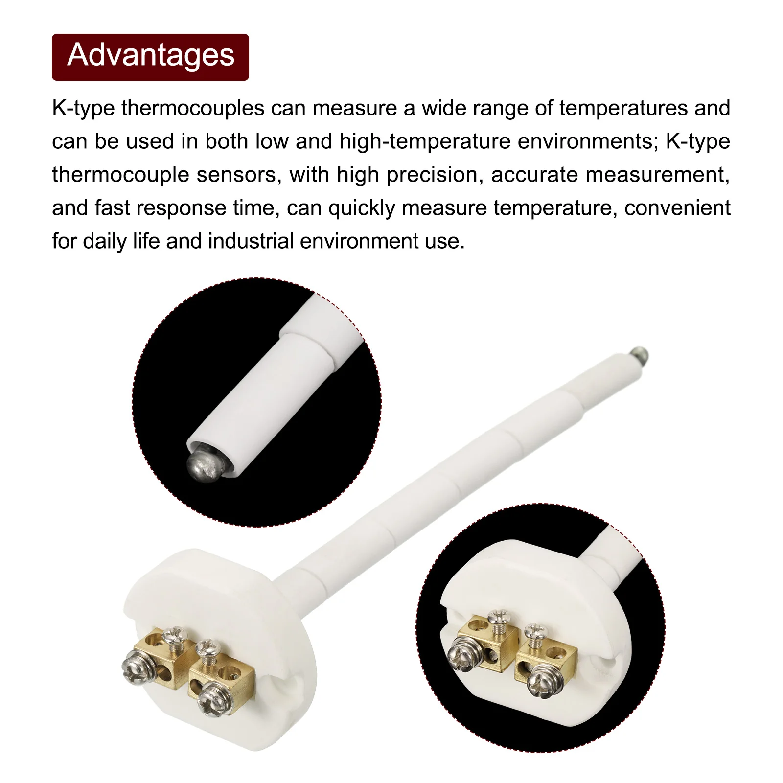 K Type Ceramic Kiln Furnace Probe Thermocouple Sensor High Temperature 3x150mm - Image 3