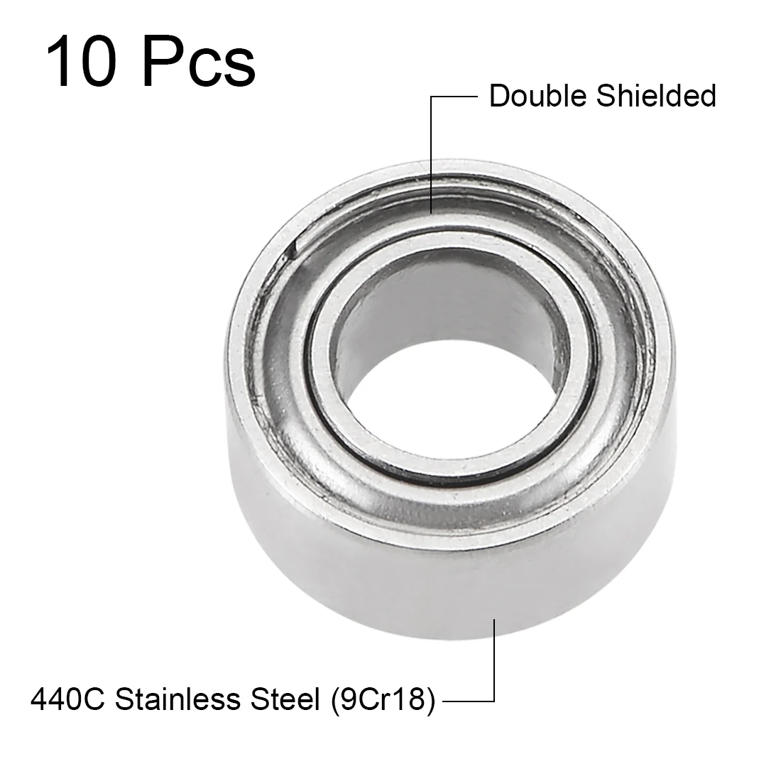 Uxcell SR144ZZ Deep Groove Ball Bearings 1/8 x 1/4 x 7/64-inch Double Shielded 10pcs - Image 2