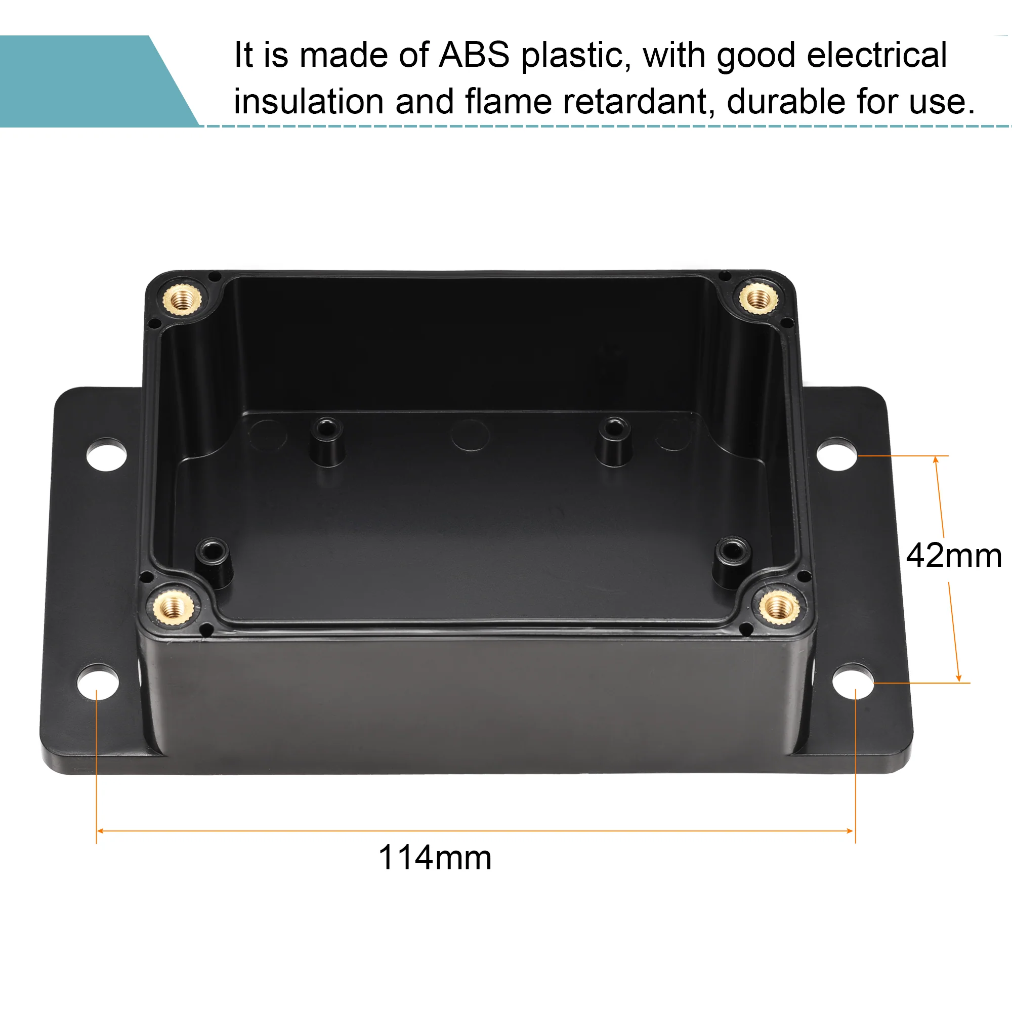 Waterproof Junction Box 100x68x50mm ABS for Wall Mounting Electrical Black - Image 5