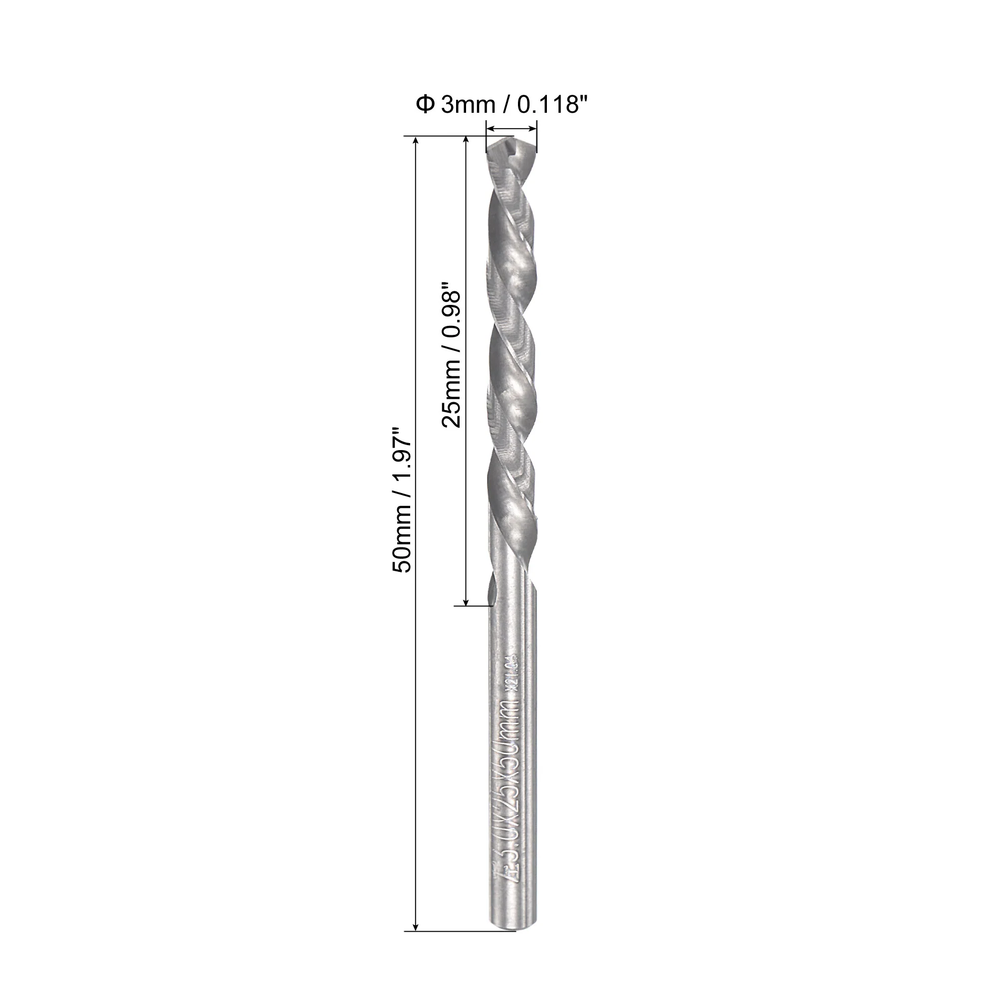 Uxcell 2pcs 3mm Solid Carbide Left Hand Spiral Flutes Twist Drill Bit for Alloy Metal - Image 2