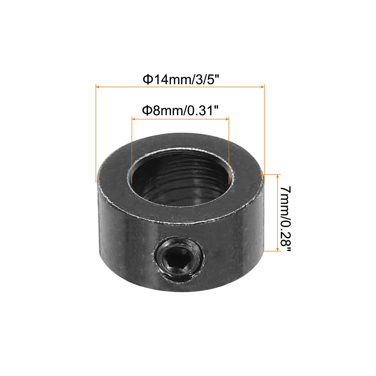 10Pcs Shaft Collar 5/16" Bore Clamping Collar with M4 Screws and Wrench Black - Image 2