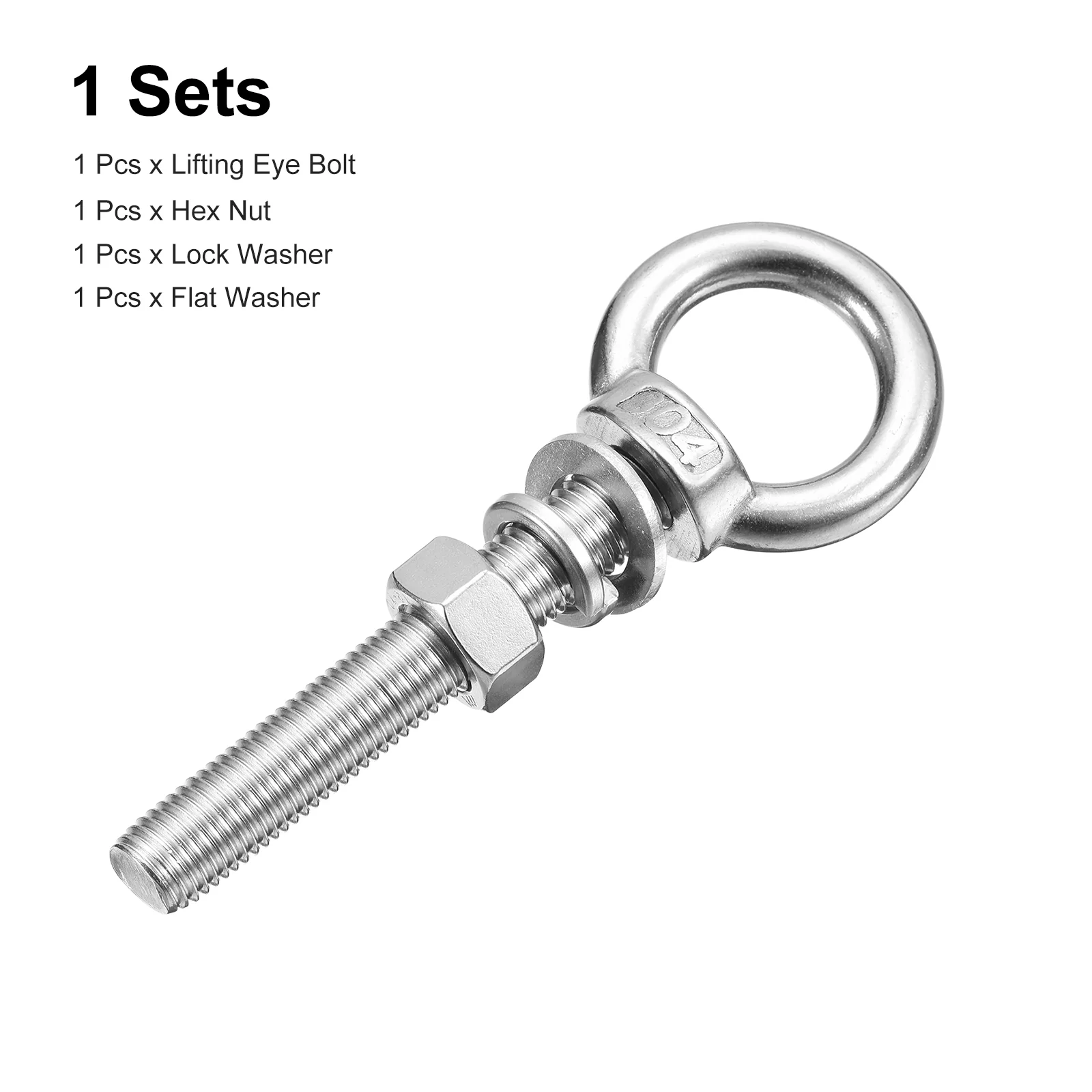 Uxcell Lifting Eye Bolt, 1 Set M14 x 100mm Eye Bolt with Nut Washer - Image 3