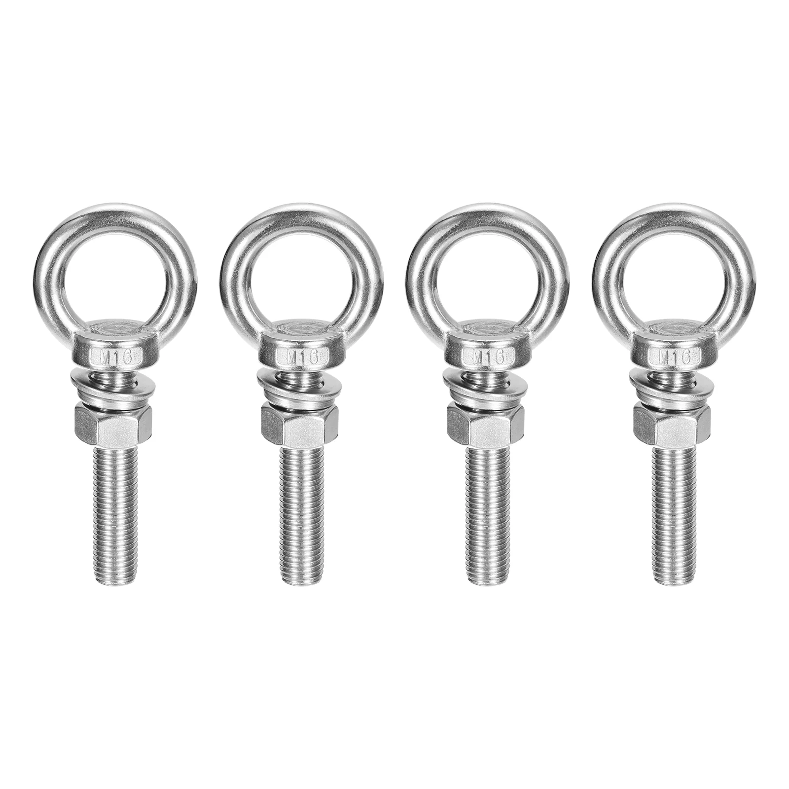 Uxcell Lifting Eye Bolt, 4 Sets M16 x 80mm Eye Bolt with Nut Washer