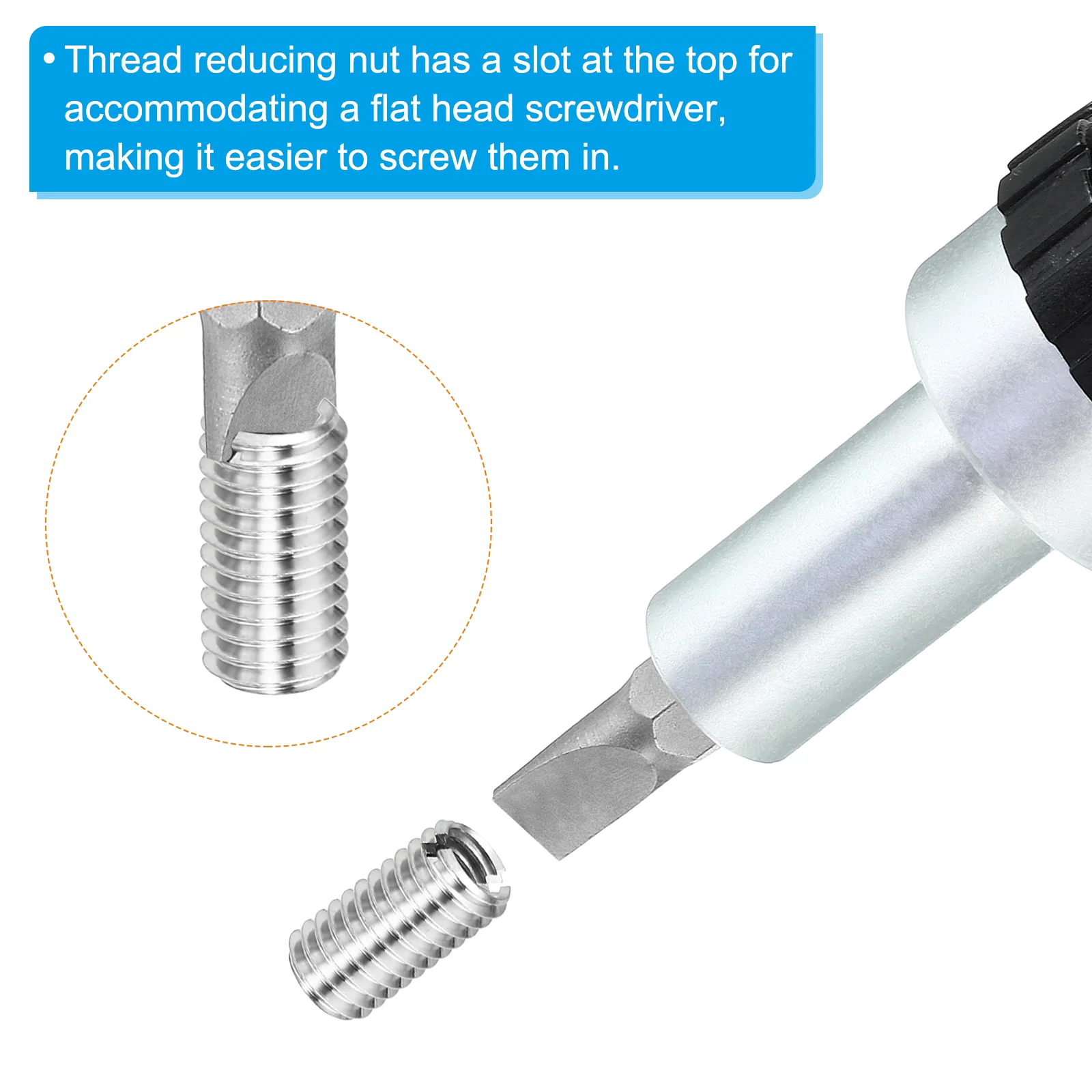 10Pcs 316 Stainless Steel Thread Repair Insert Nut M6 Male to M4 Female 8mm - Image 6