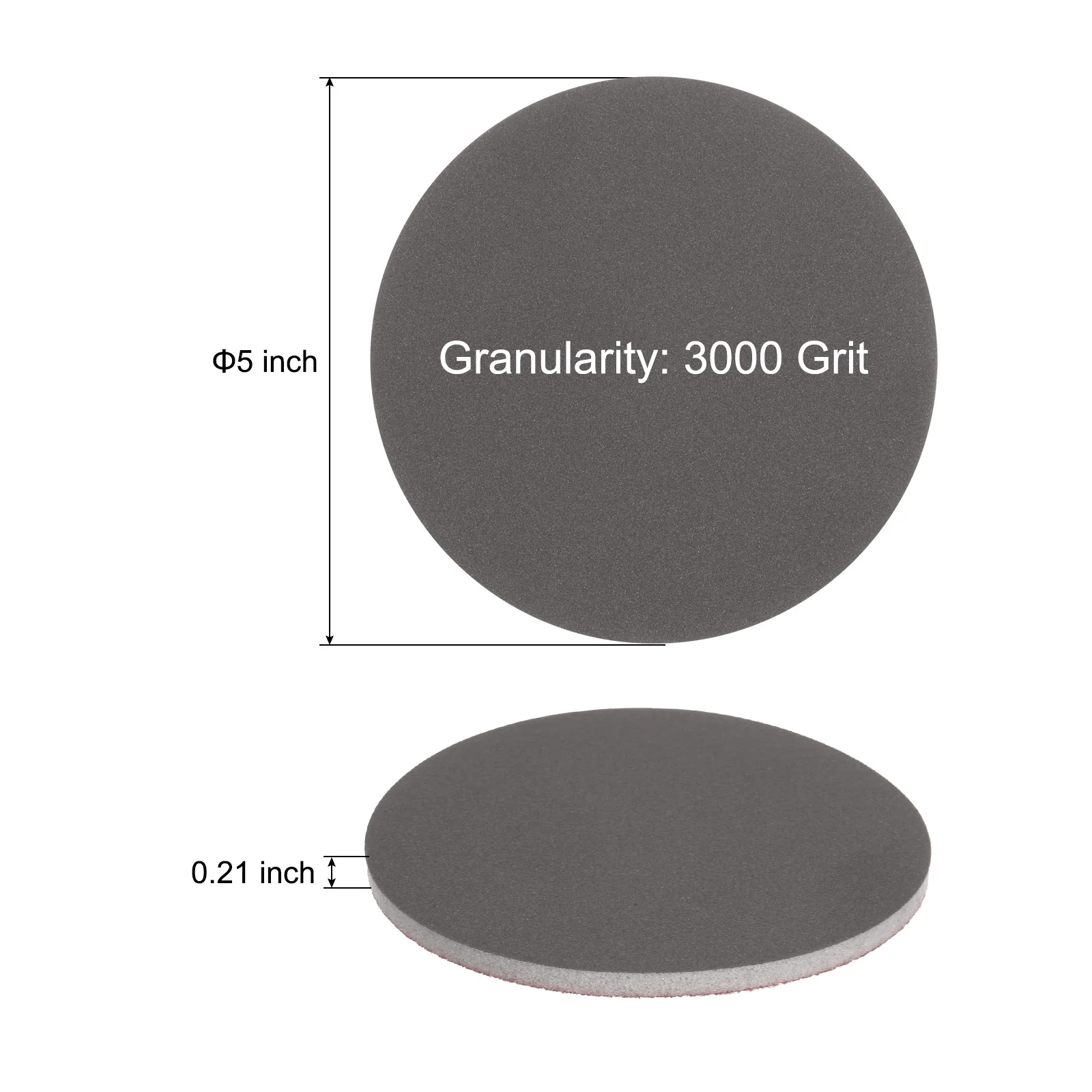 Uxcell 10pcs 3000 Grit Sanding Sponge 4.85 Inch Hook and Loop Sanding Disc Wet/Dry - Image 2