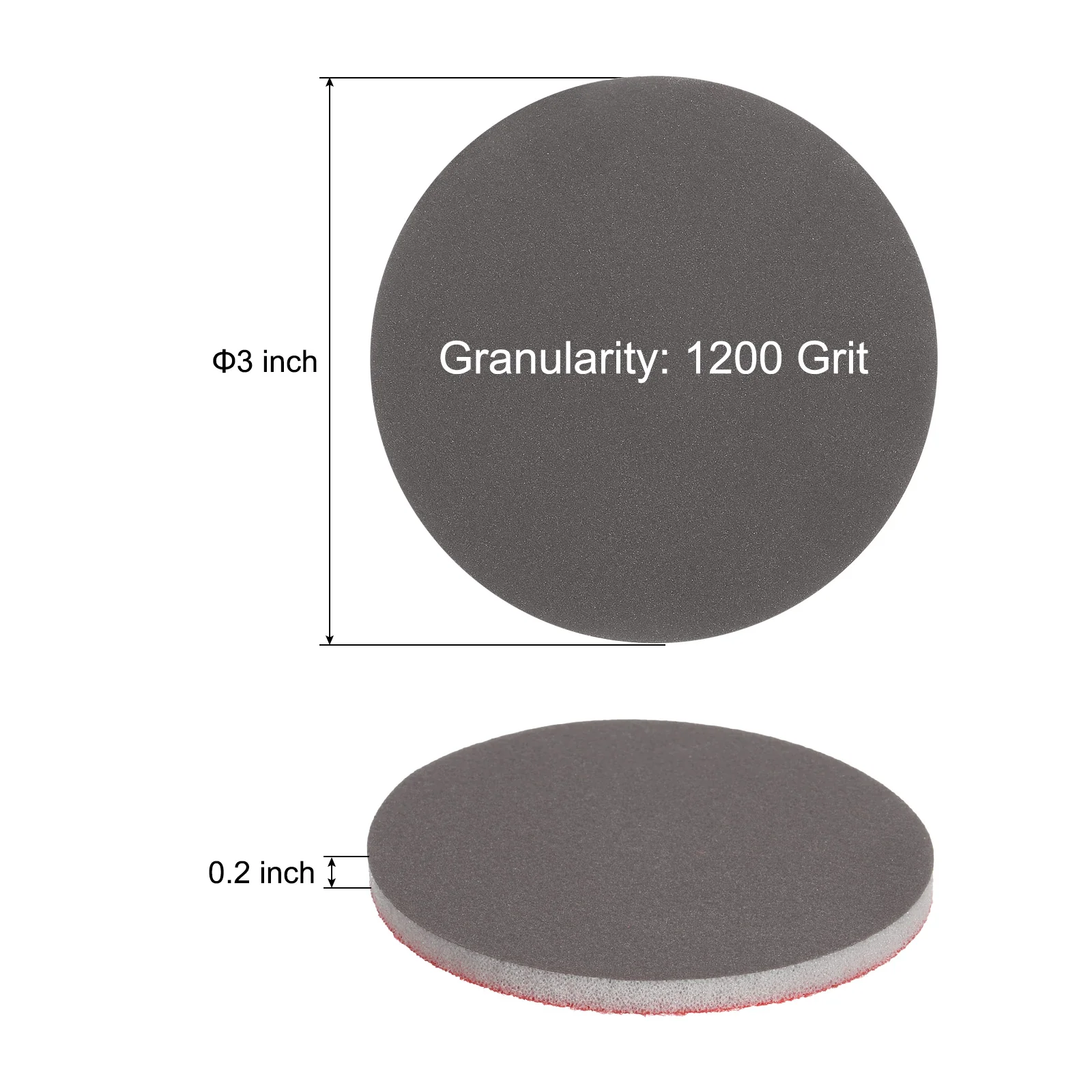 Uxcell 30pcs 1200 Grit Sanding Sponge 3 Inch Hook and Loop Sanding Disc Wet/Dry - Image 2