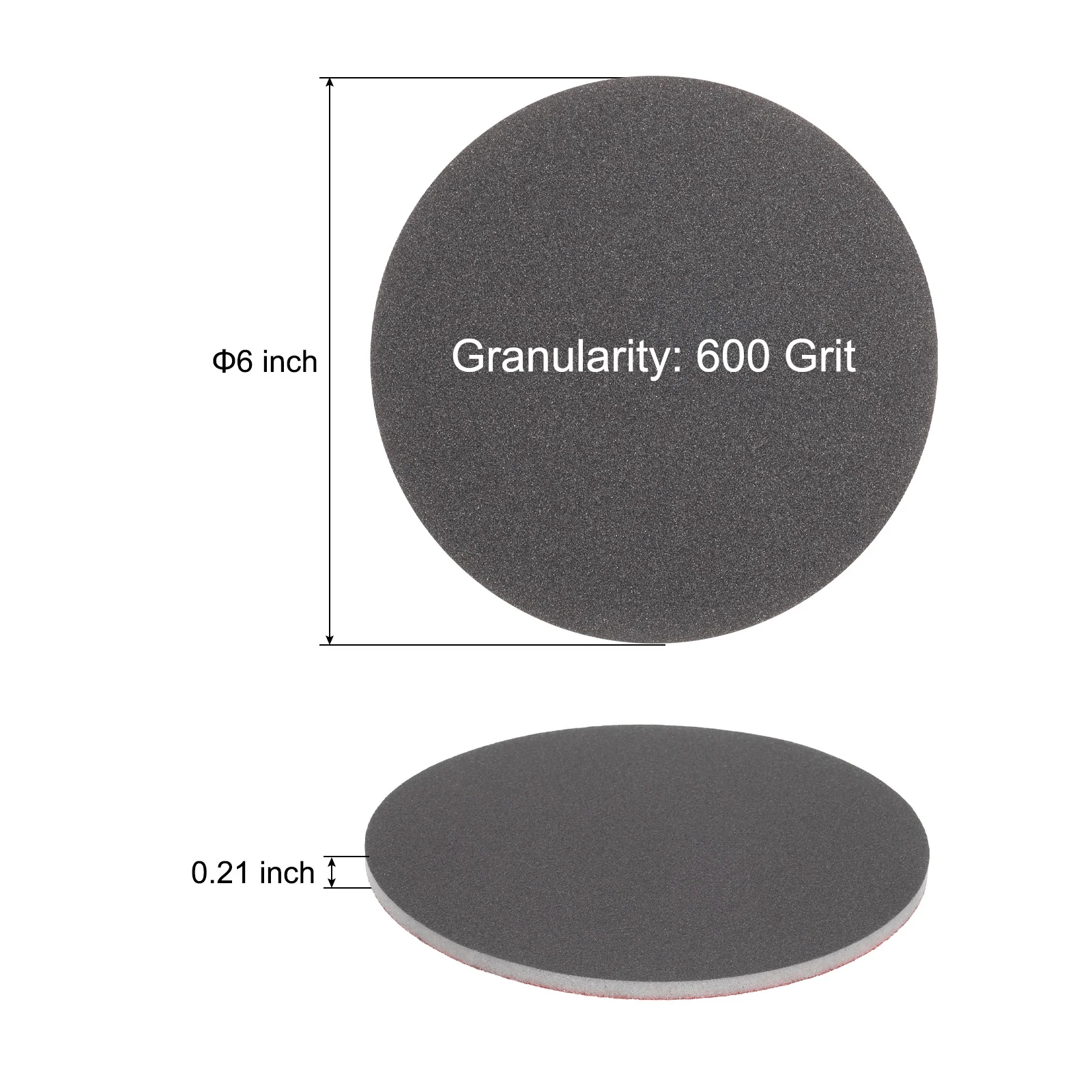 Uxcell 20pcs 600 Grit Sanding Sponge 5.85 Inch Hook and Loop Sanding Disc Wet/Dry - Image 2