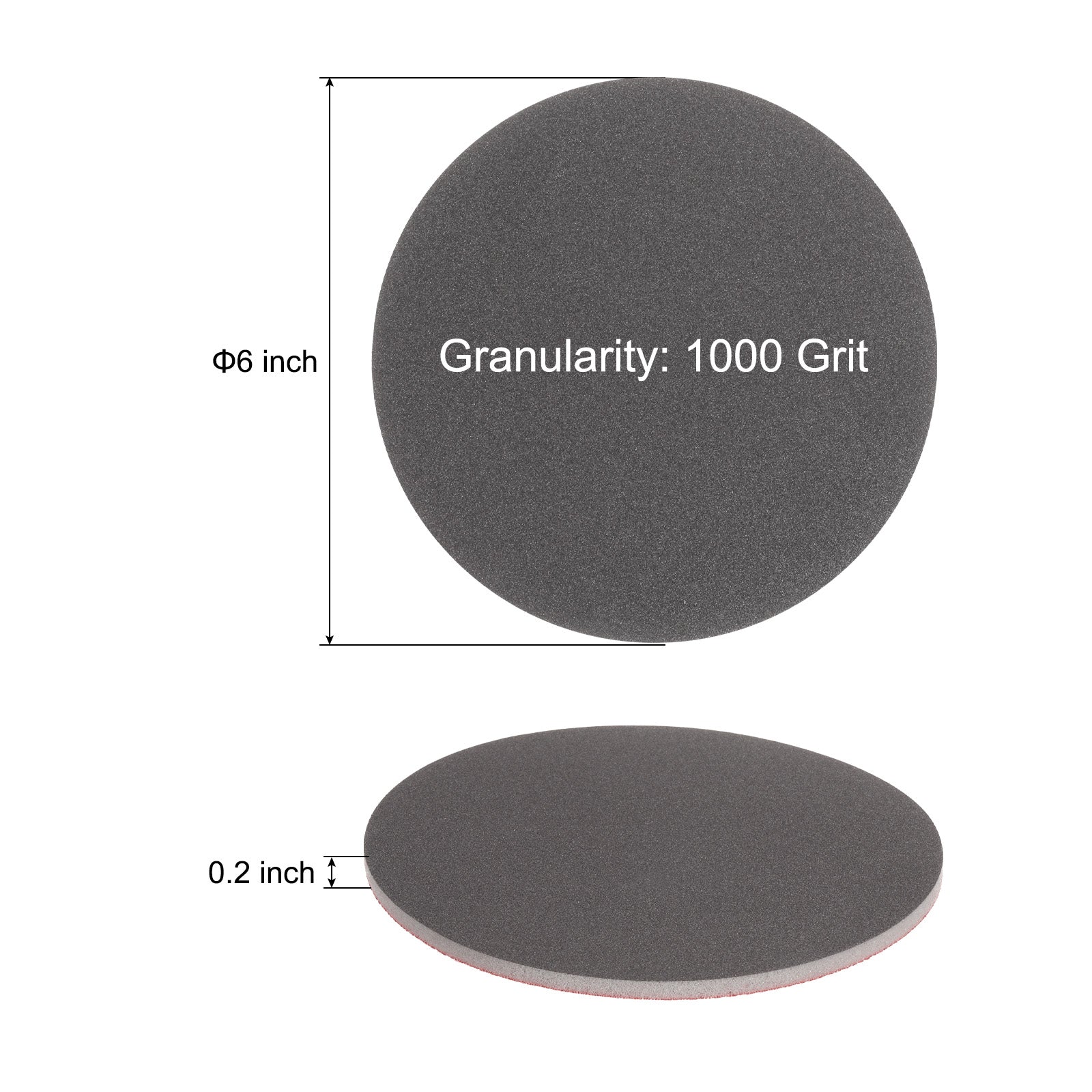 Uxcell 20pcs 1000 Grit Sanding Sponge 6 Inch Hook and Loop Sanding Disc Wet/Dry - Image 2