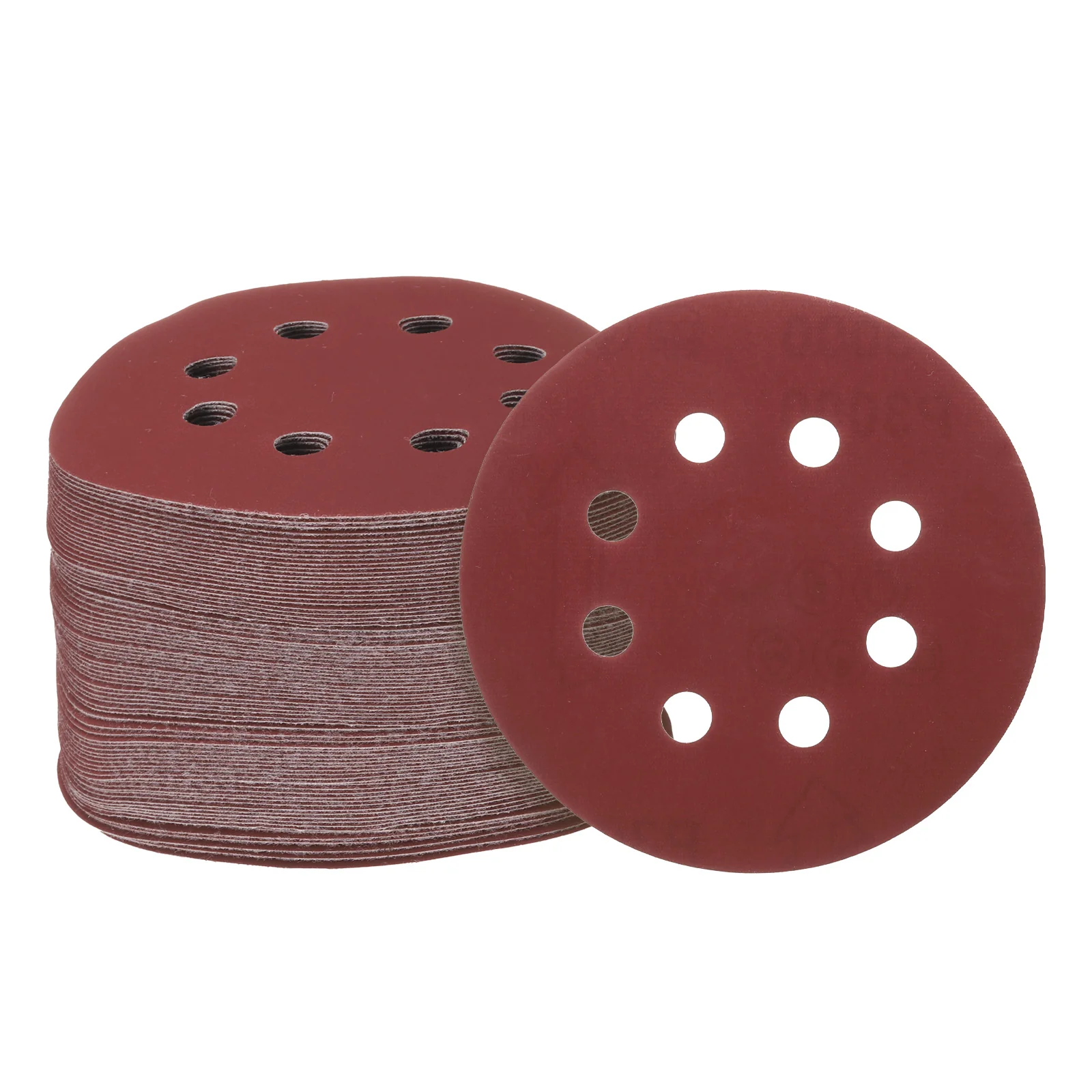 100pcs 5" Hook and Loop Sanding Discs 3000 Grit 8-Hole Sandpaper for Sander, Red