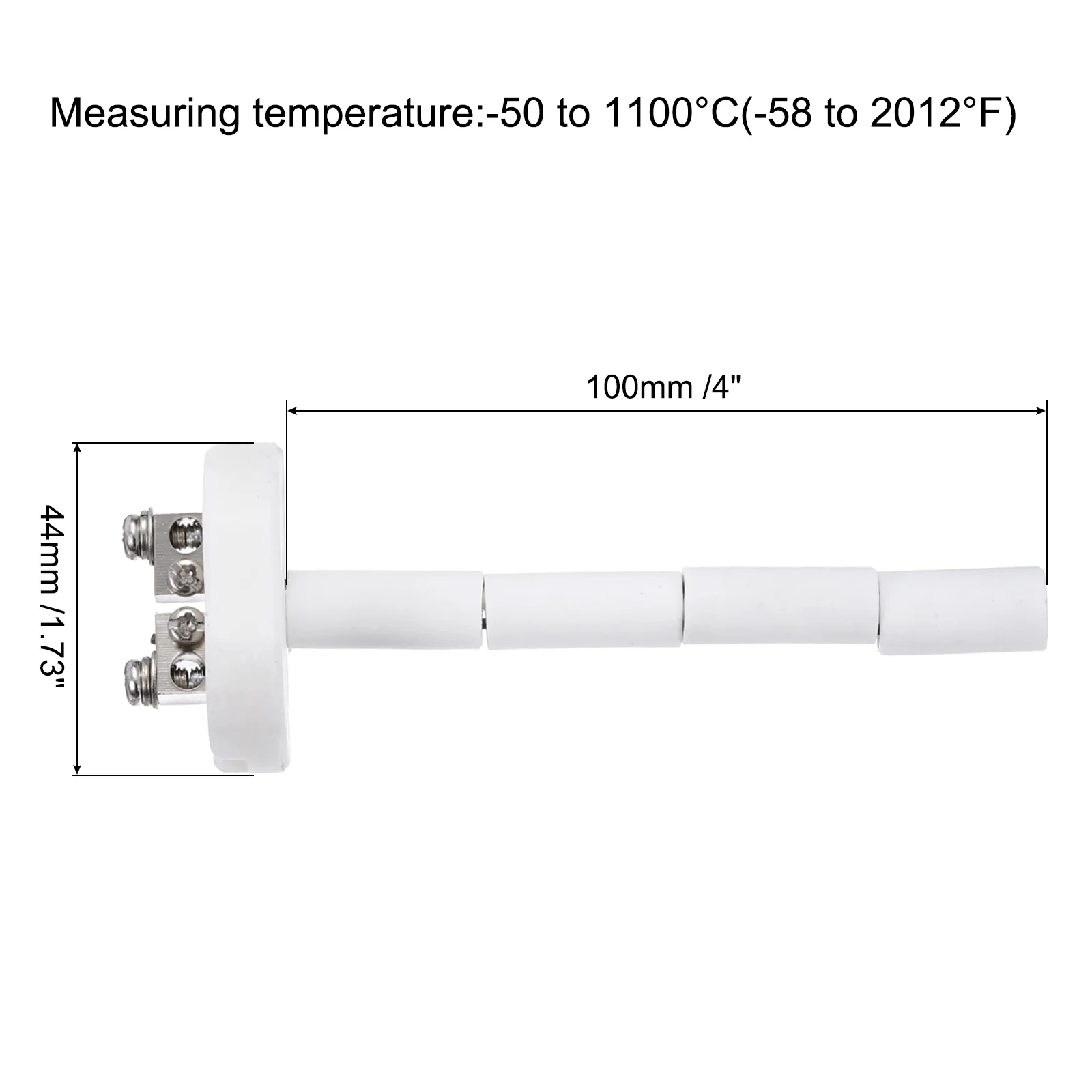 2Pcs K Type Ceramic Kiln Furnace Thermocouple for Muffle Furnace 1.5x100mm - Image 2