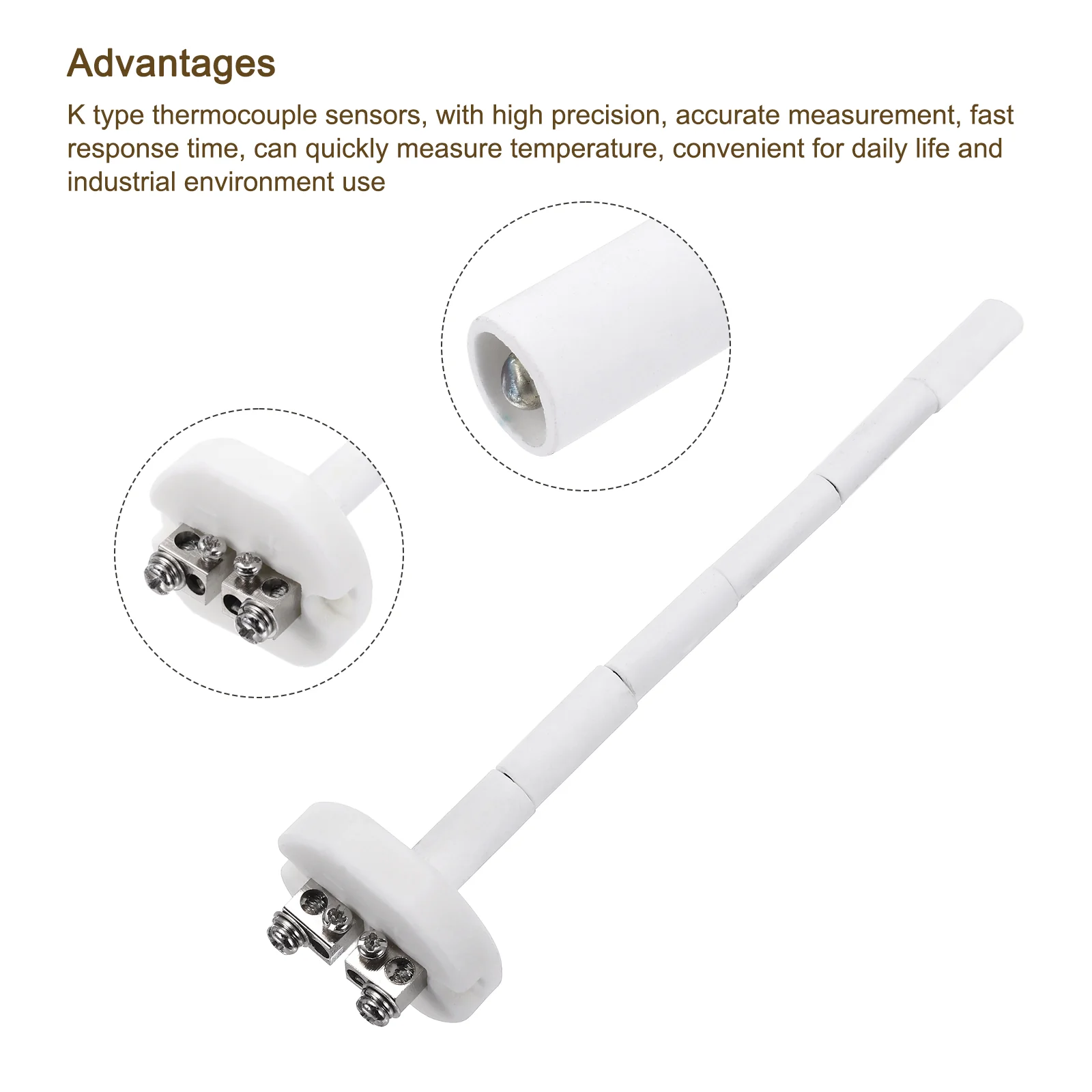 2Pcs K Type Ceramic Kiln Furnace Thermocouple for Muffle Furnace 2x150mm - Image 4