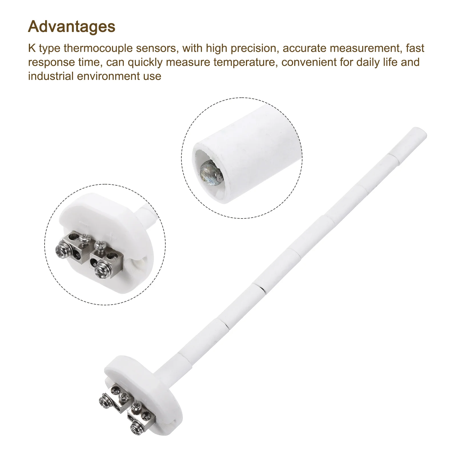 2Pcs K Type Ceramic Kiln Furnace Thermocouple for Muffle Furnace 2x200mm - Image 4