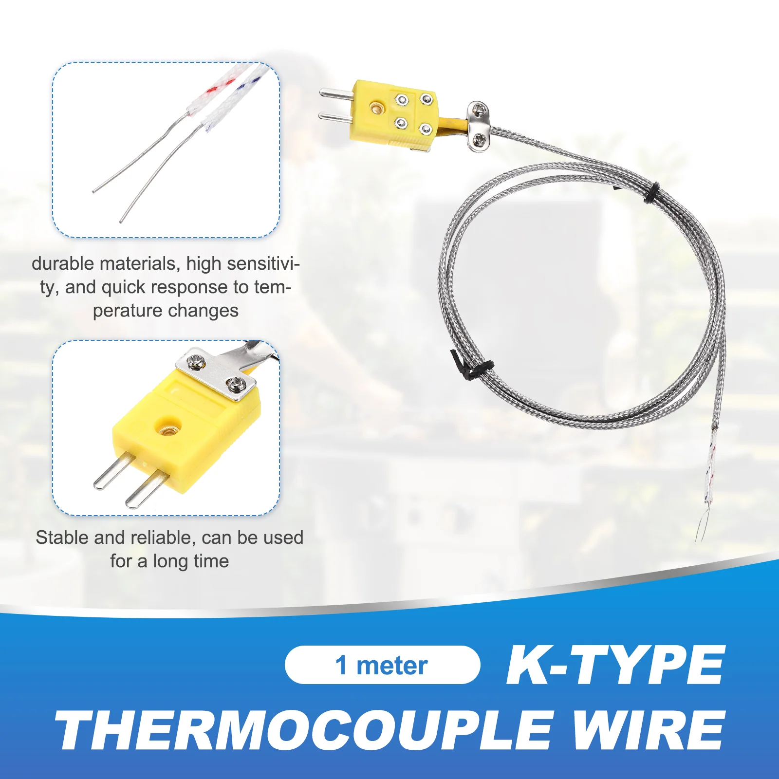 4" K Type Thermocouple Probe with 3.3 Ft Thermocouple Wire 1.5mmx100mm - Image 4