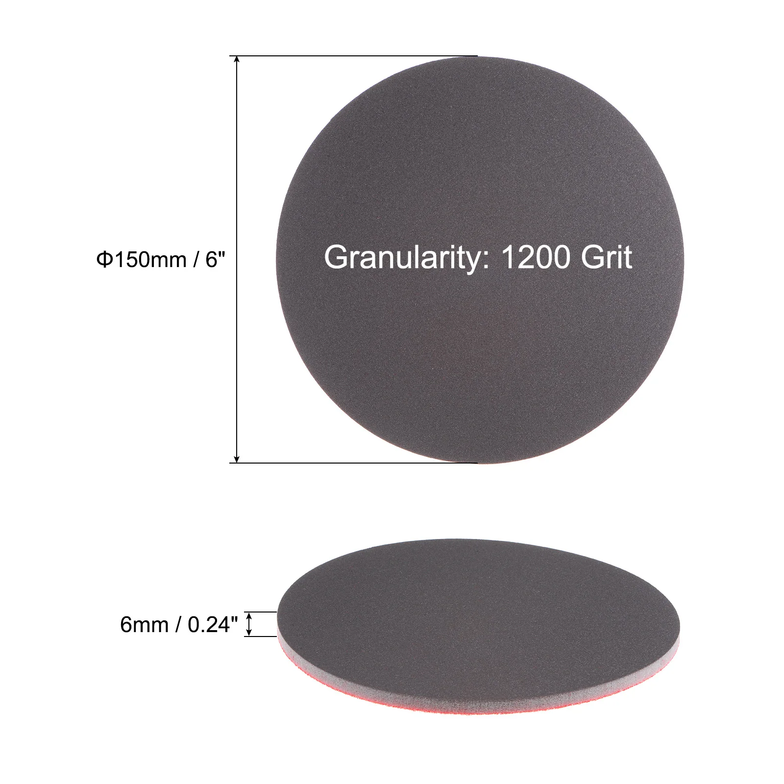 Uxcell 6pcs 1200 Grit Sanding Sponge 6 Inch Hook and Loop Sponge Sanding Disc Wet/Dry - Image 2