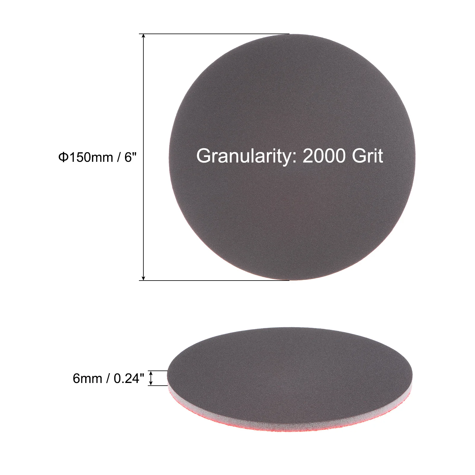 Uxcell 6pcs 2000 Grit Sanding Sponge 6 Inch Hook and Loop Sponge Sanding Disc Wet/Dry - Image 2
