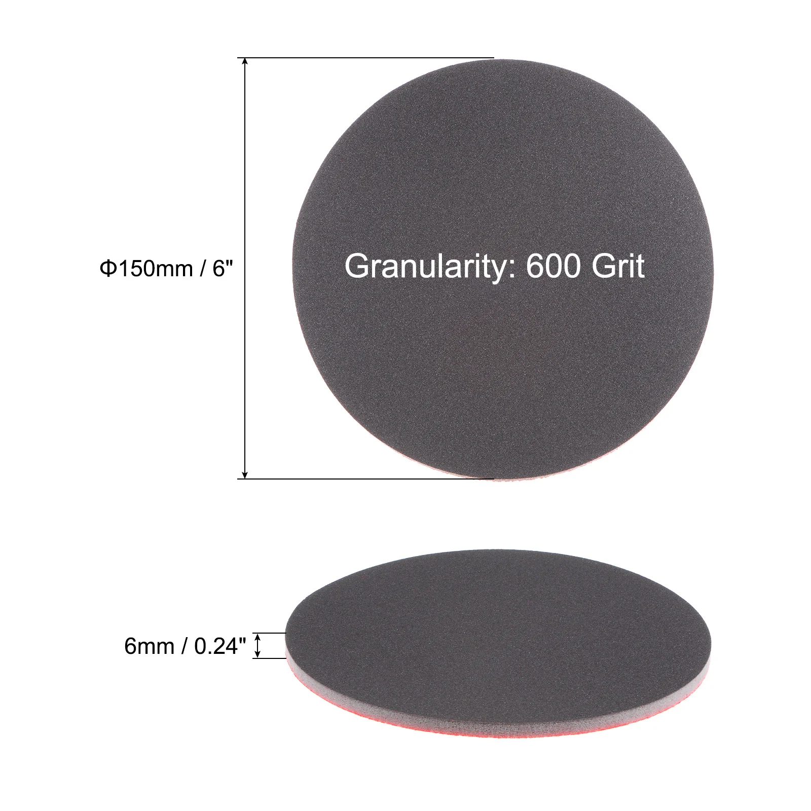 Uxcell 12pcs 600 Grit Sanding Sponge 6 Inch Hook and Loop Sponge Sanding Disc Wet/Dry - Image 2