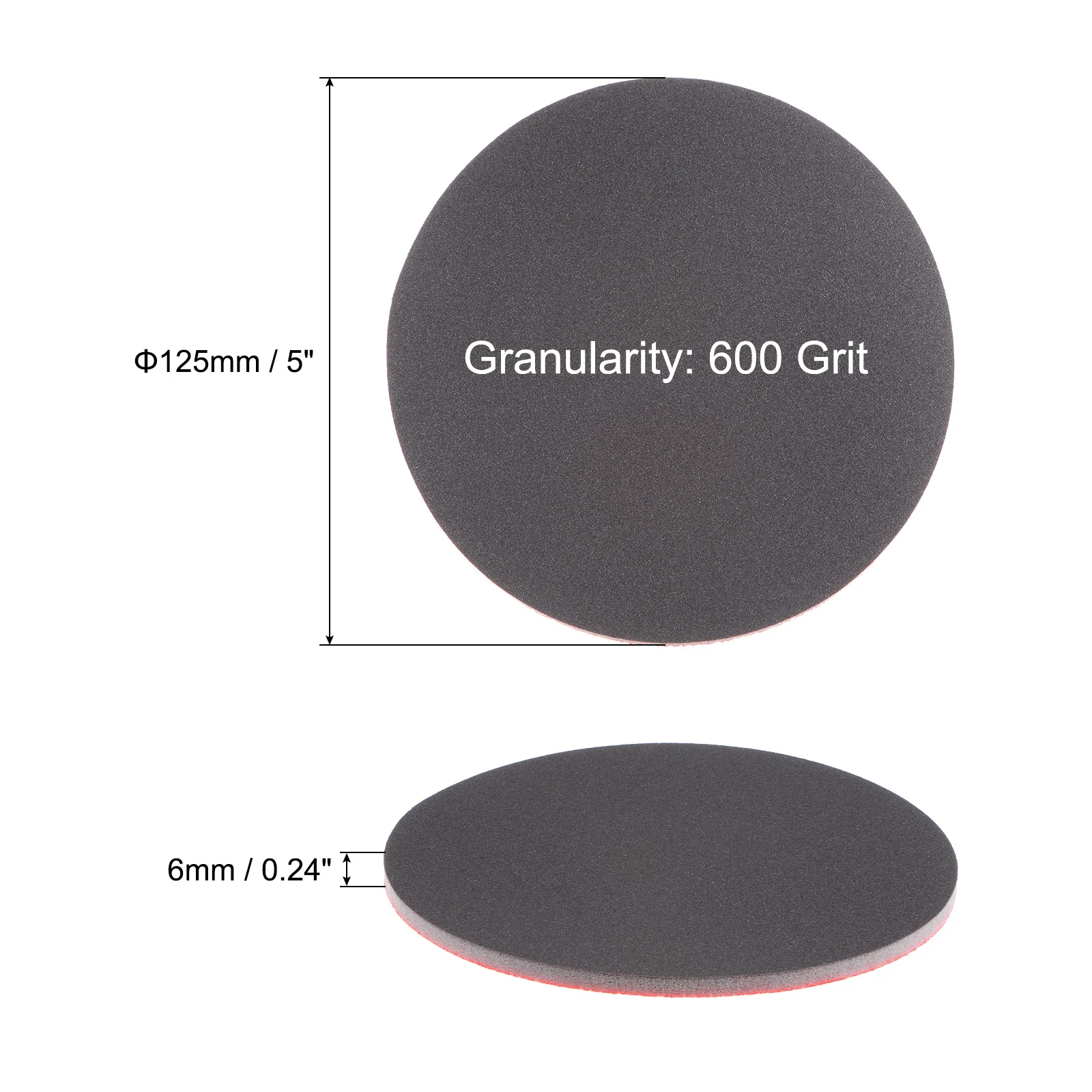 Uxcell 40pcs 600 Grit Sanding Sponge 5 Inch Hook and Loop Sponge Sanding Disc Wet/Dry - Image 2