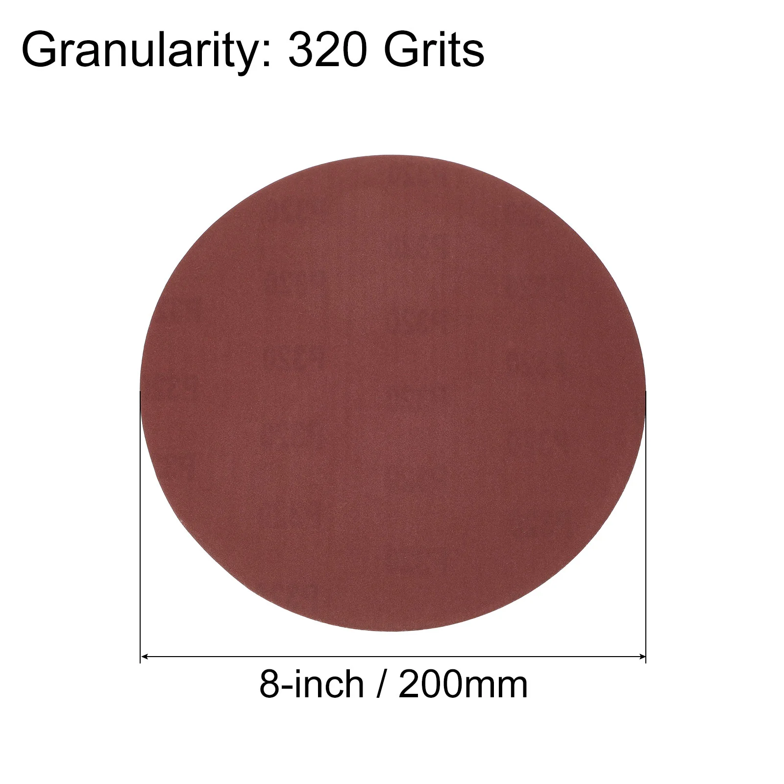 Uxcell 8-inch Hook and Loop Sanding Discs, 320-Grits Sandpaper 20pcs - Image 2