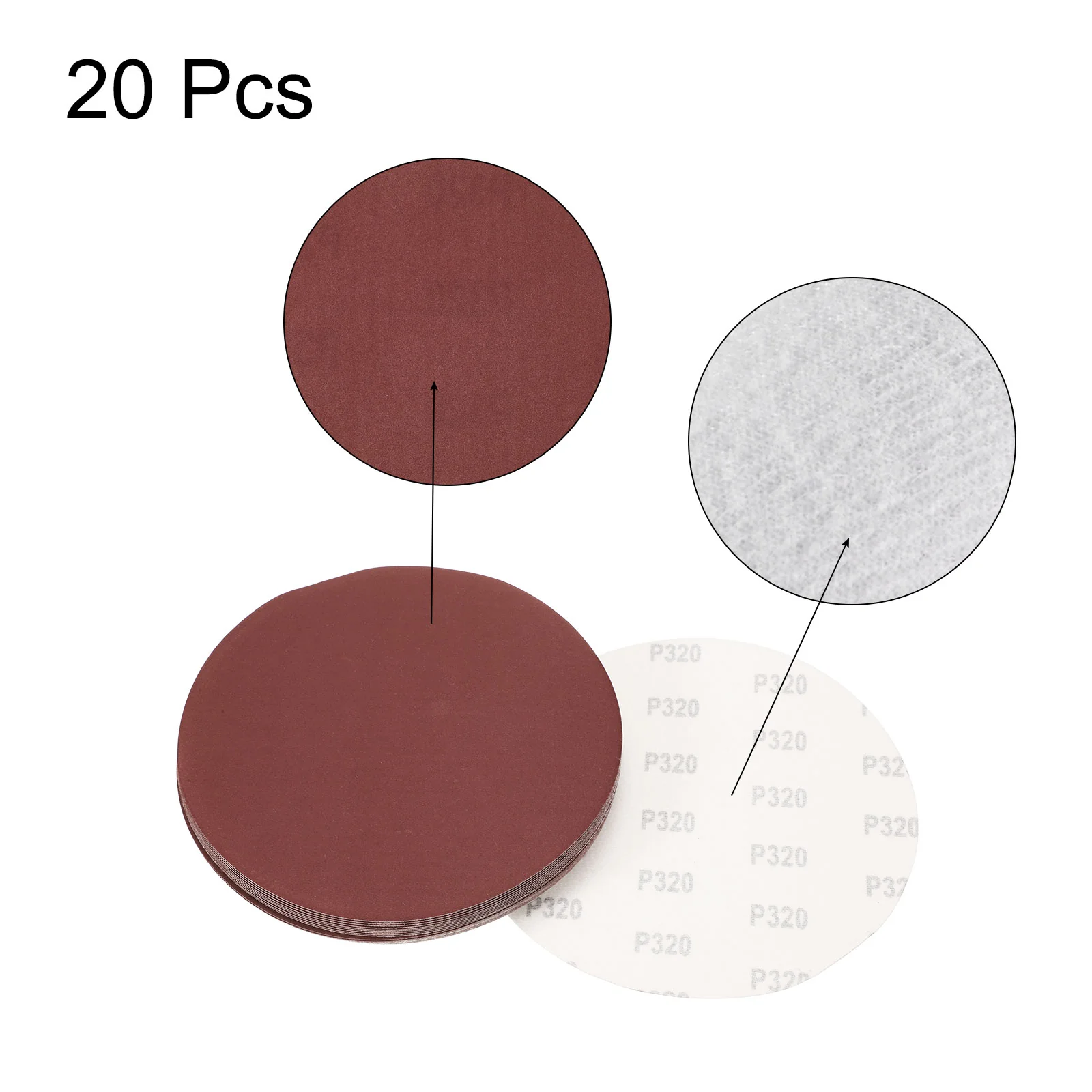 Uxcell 8-inch Hook and Loop Sanding Discs, 320-Grits Sandpaper 20pcs - Image 3
