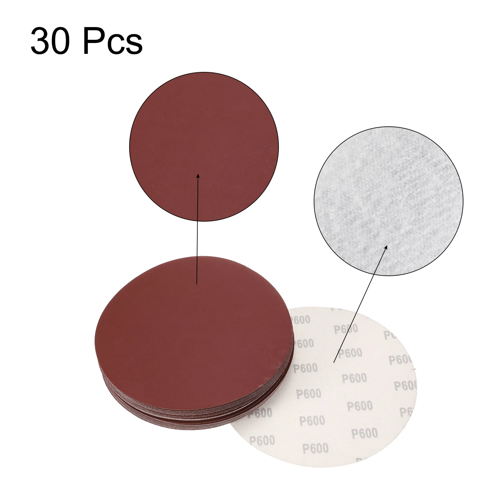 Uxcell 8-inch Hook and Loop Sanding Discs, 600-Grits Sandpaper 30pcs - Image 3
