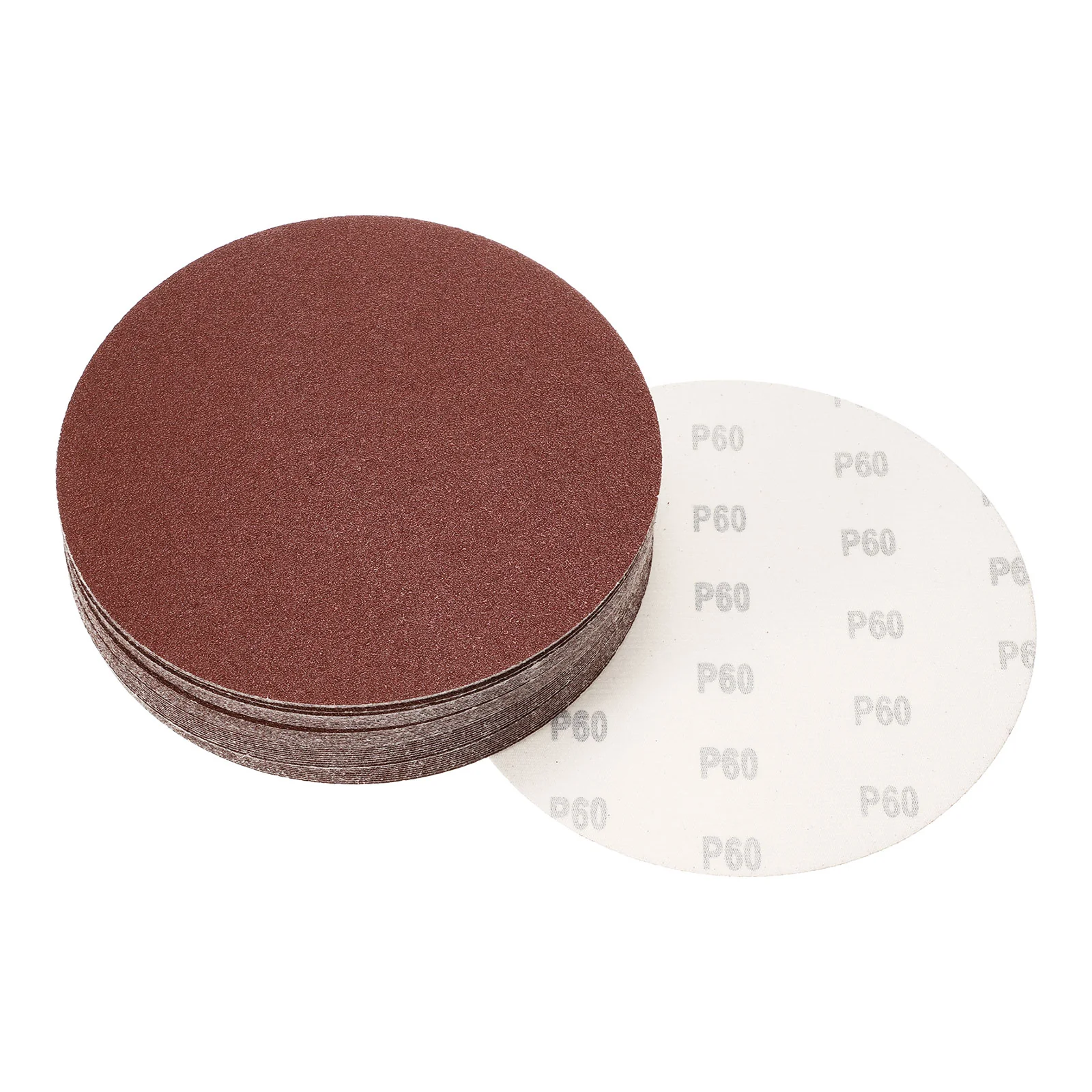 Uxcell 8-inch Hook and Loop Sanding Discs, 60-Grits Sandpaper 45pcs